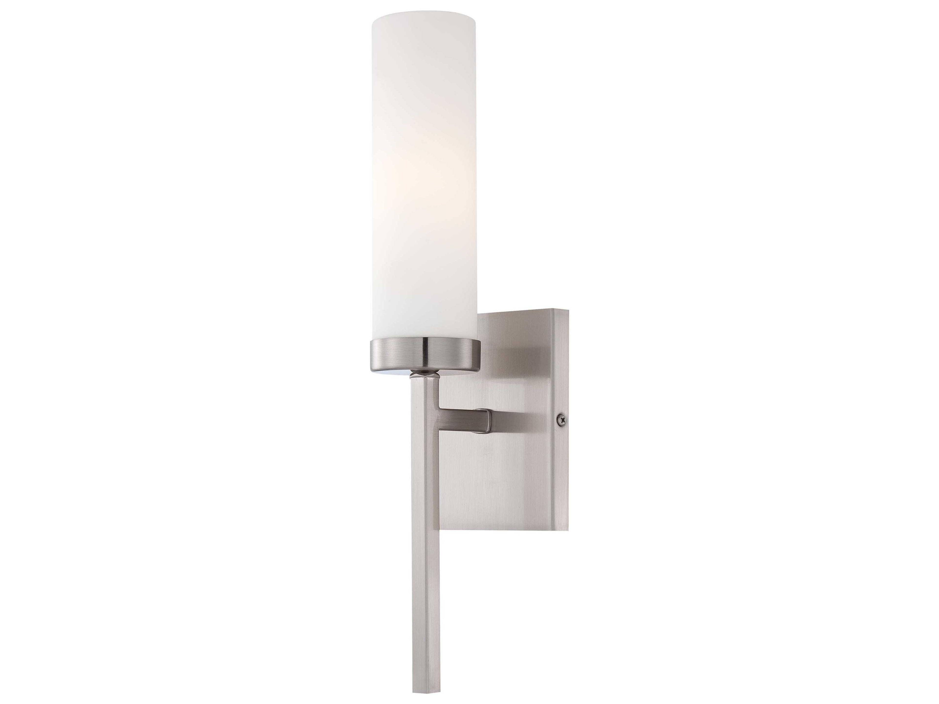 Compositions Brushed Nickel Glass Wall Sconce