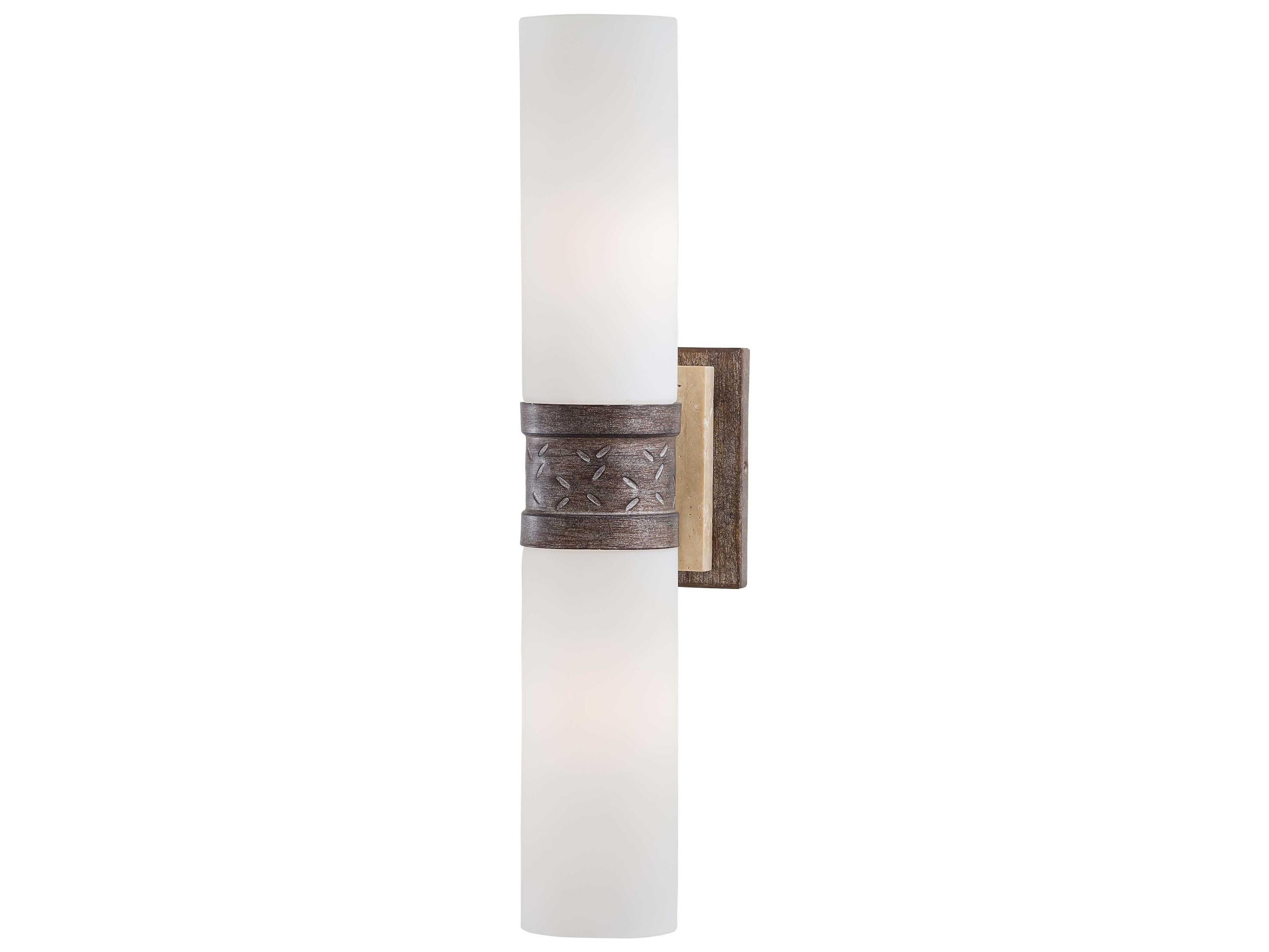 Compositions Aged Patina Iron Black Glass Wall Sconce
