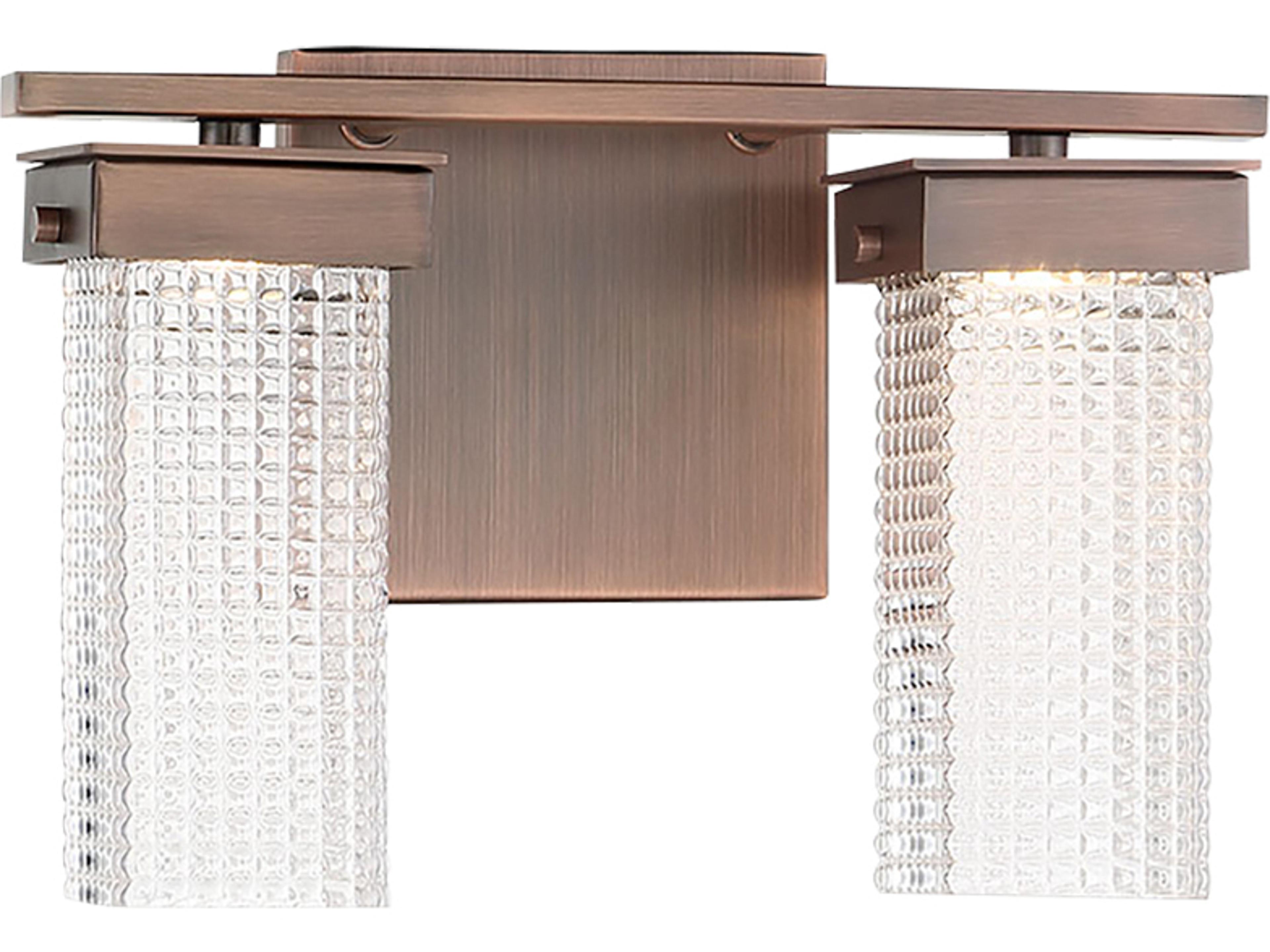 Dewberry Lane 2-Light Bronze Glass LED Vanity Light