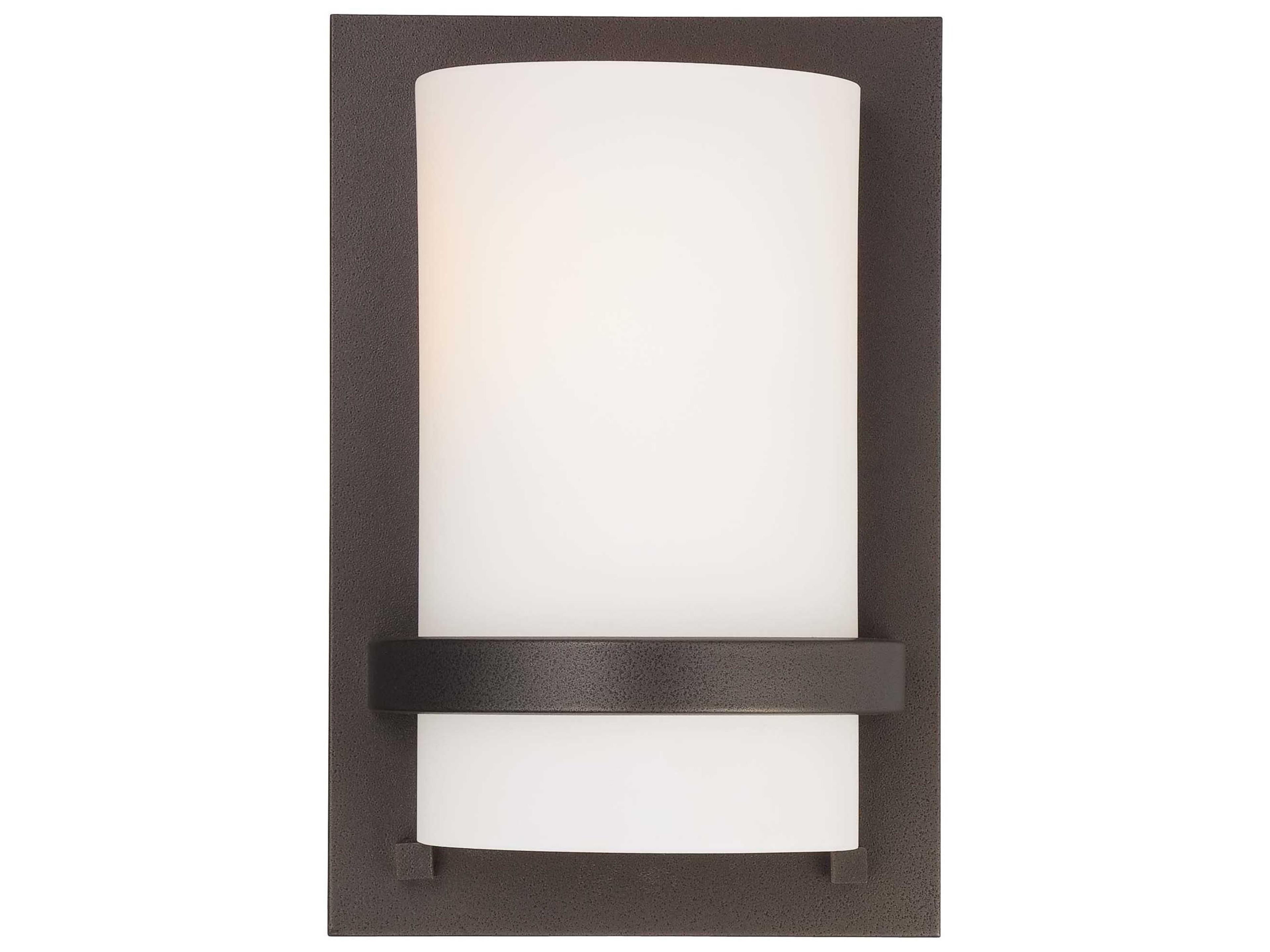 Fieldale Lodge Smoked Iron Black Glass Wall Sconce