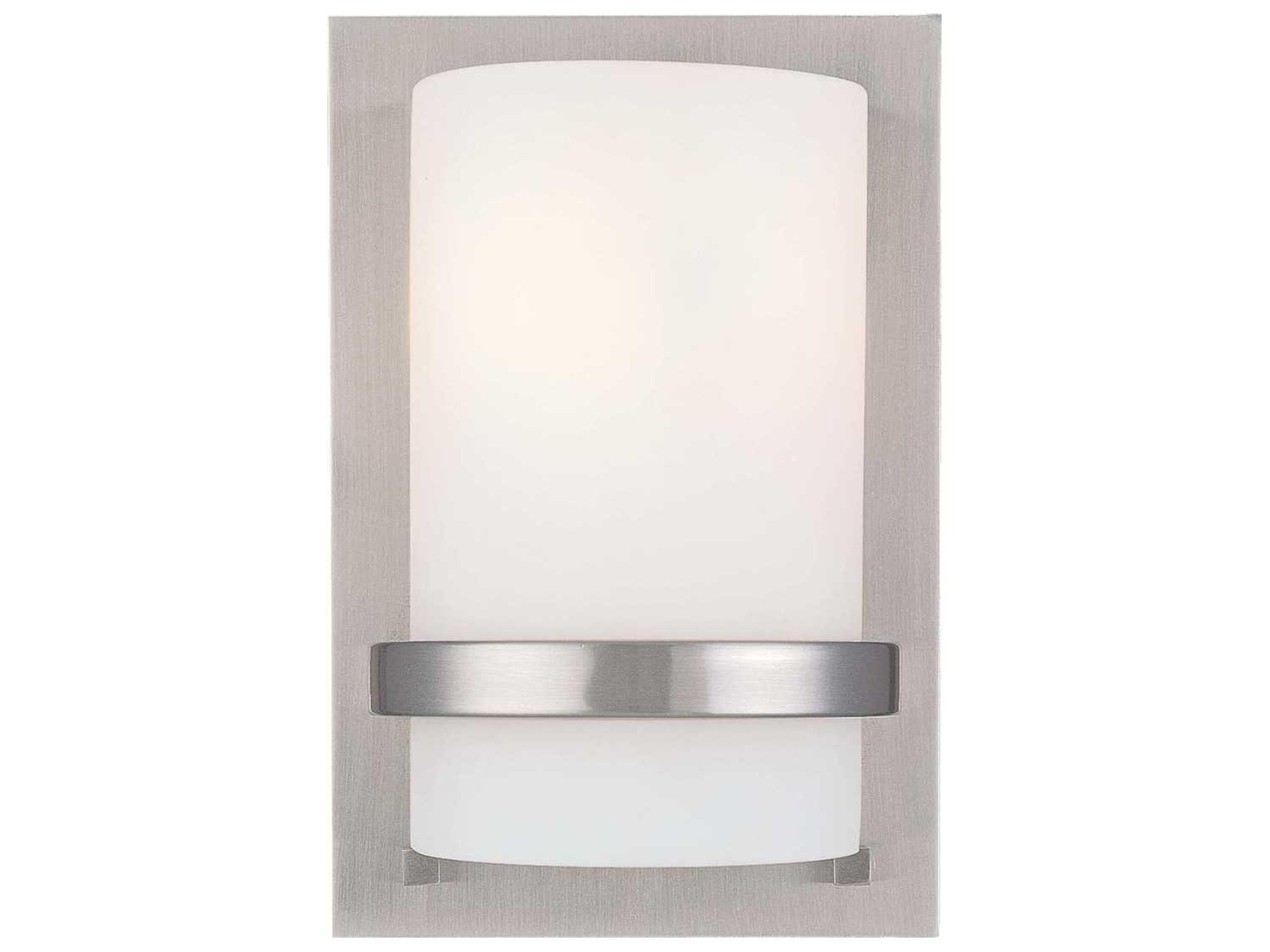 Fieldale Lodge 1-Light Brushed Nickel Glass Wall Sconce