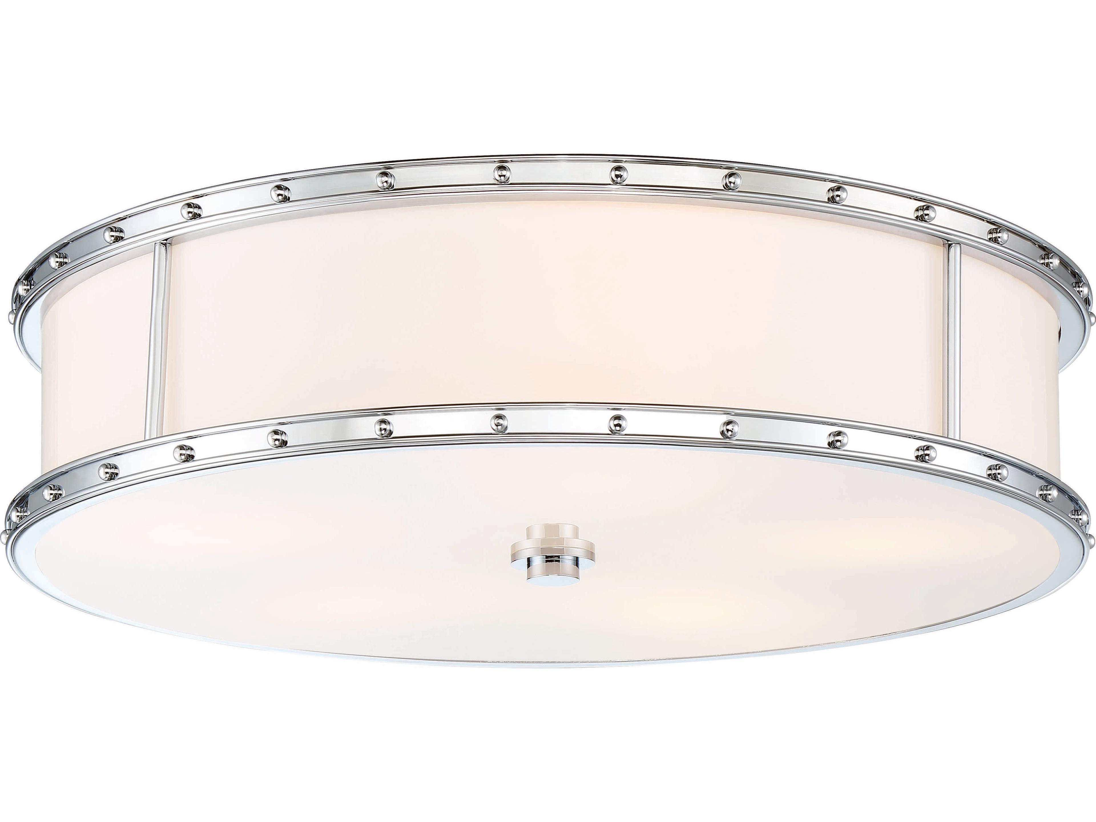 Minka Lavery 1-Light Chrome Glass LED Dome Drum Flush Mount