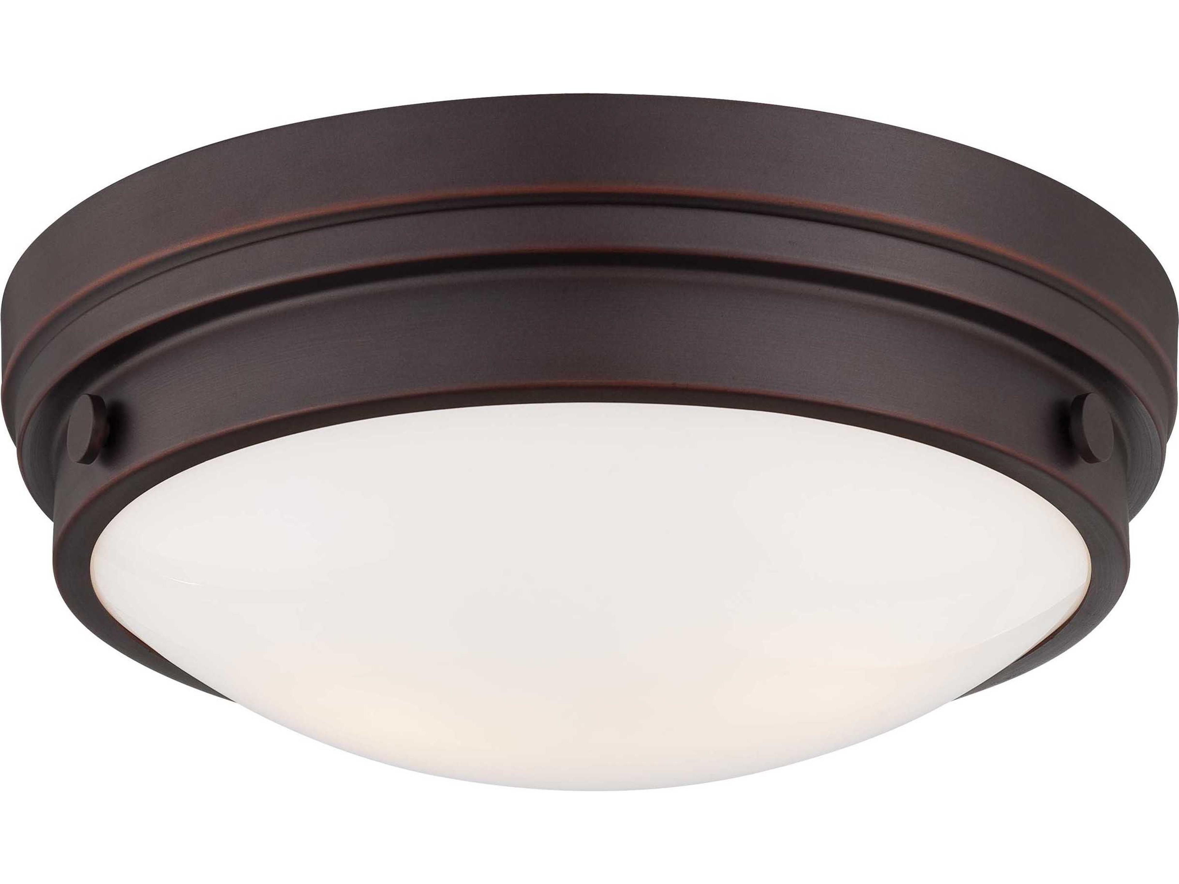 Minka Lavery 2-Light Lathan Bronze Glass Bowl Flush Mount