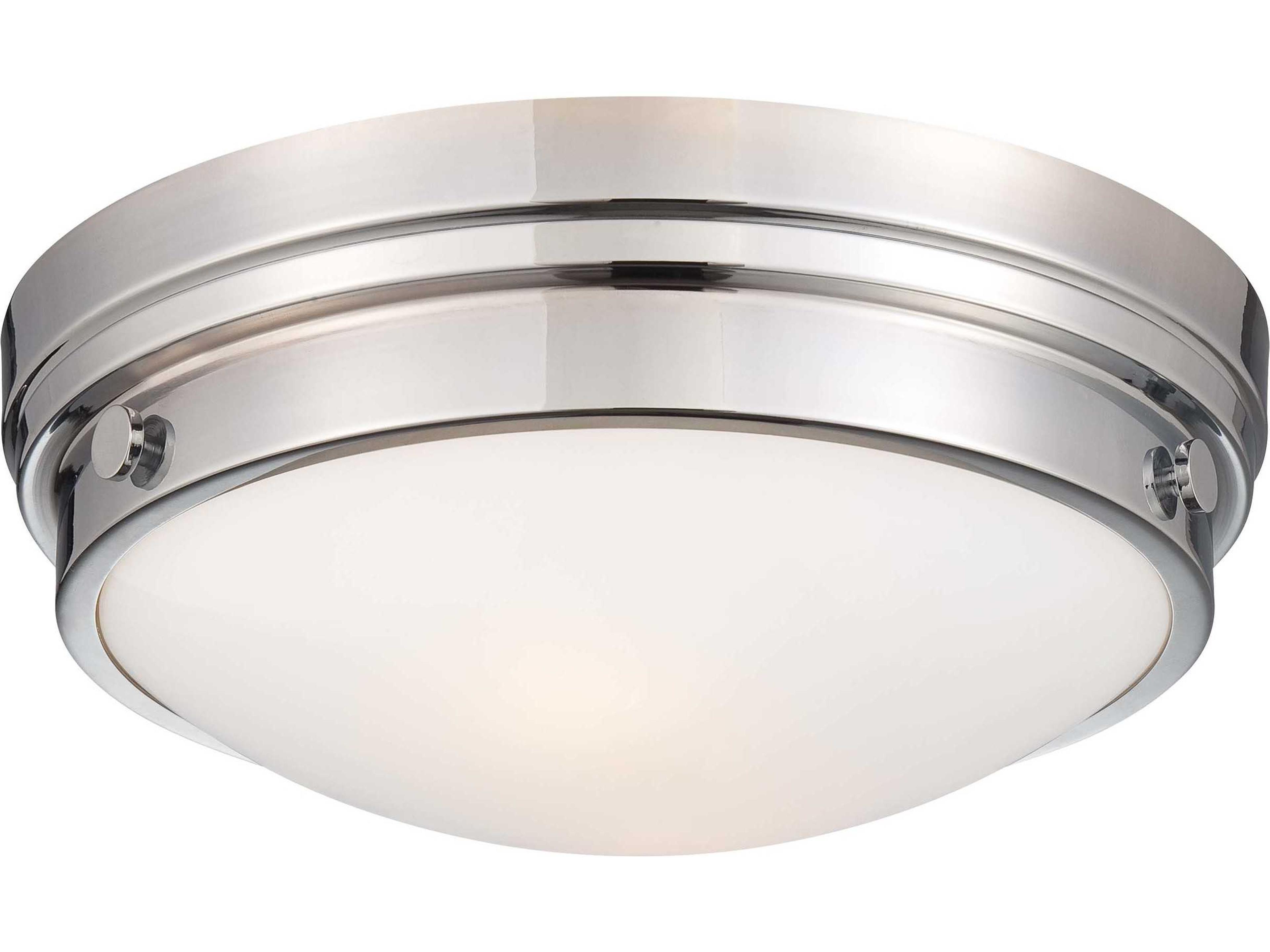 Chrome Glass Bowl Flush Mount