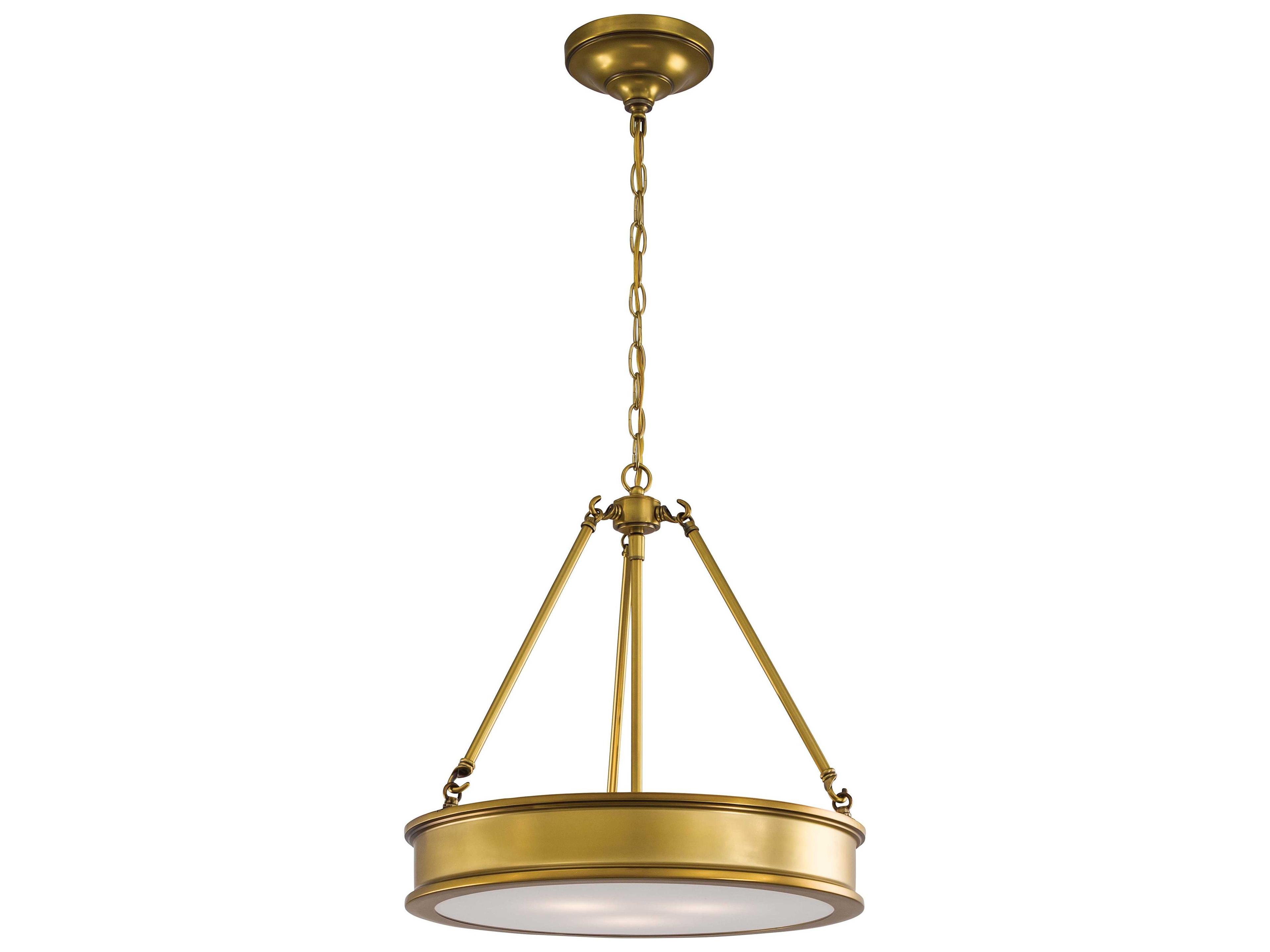 Harbour Point 3-Light Liberty Gold Drum Round Pendant
