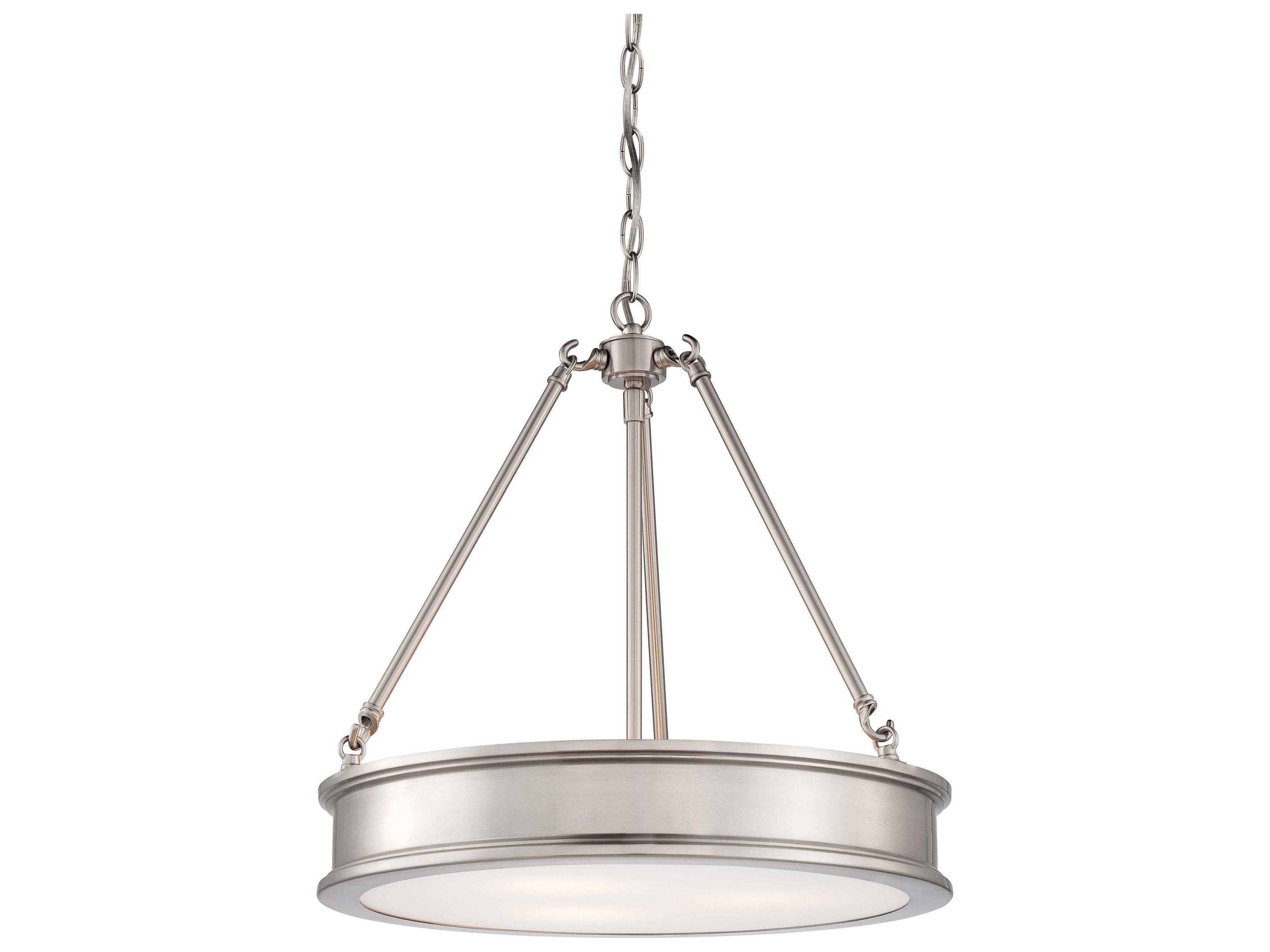 Harbour Point 3-Light Brushed Nickel LED Drum Pendant