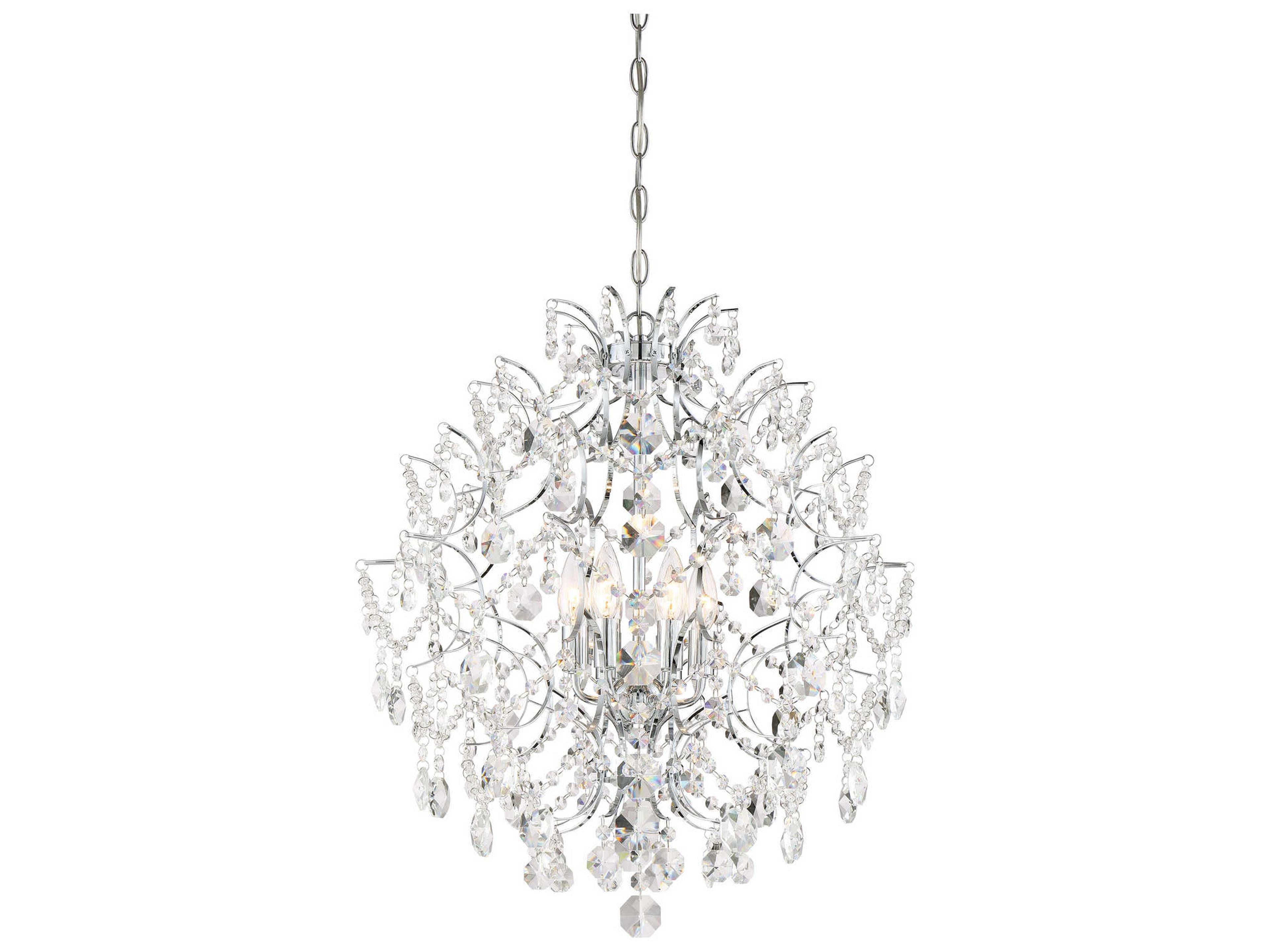 Isabellas Crown Chandelier in Chrome with Crystals