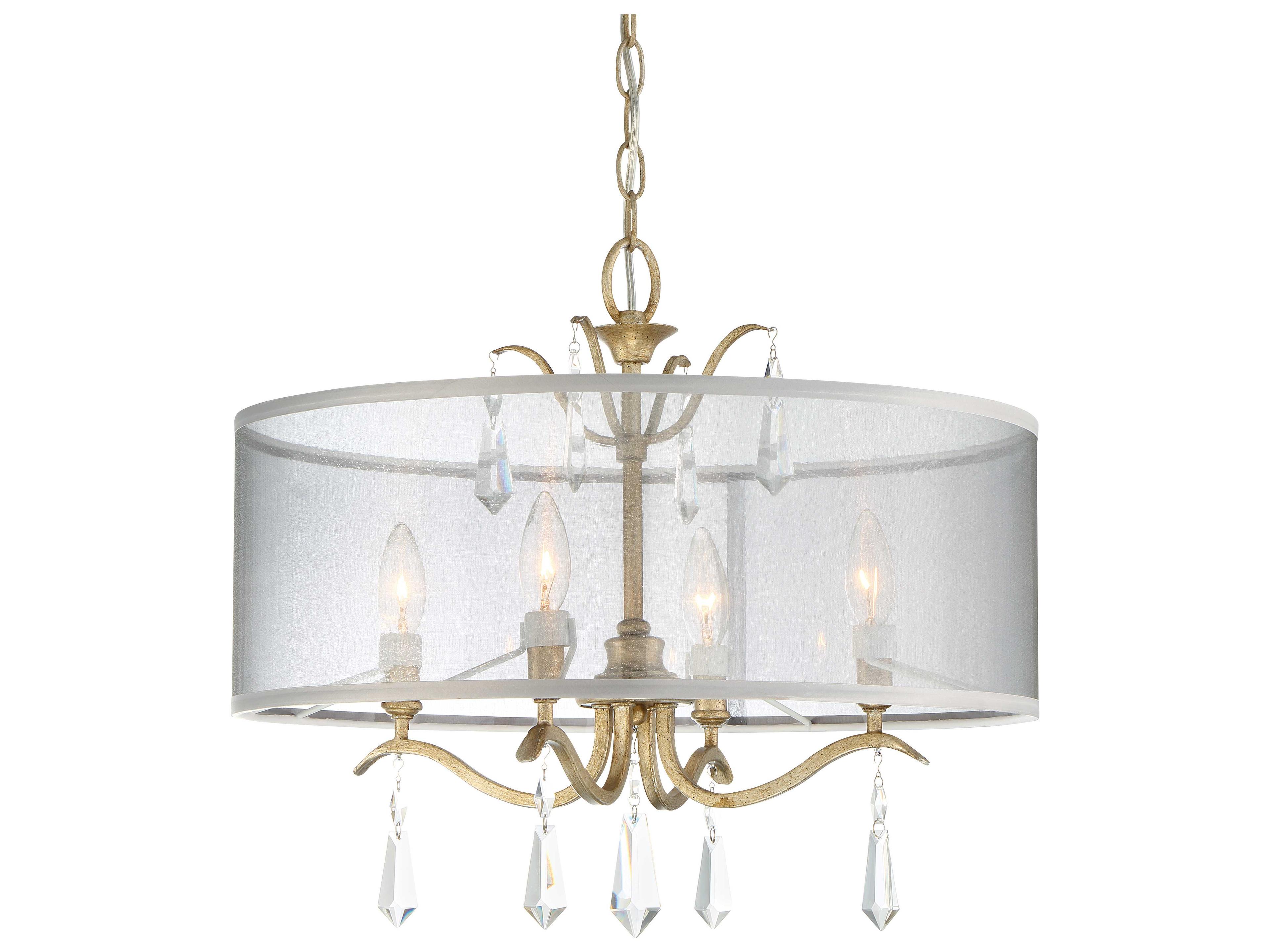 Laurel Estate 4-Light Brio Gold Drum Pendant