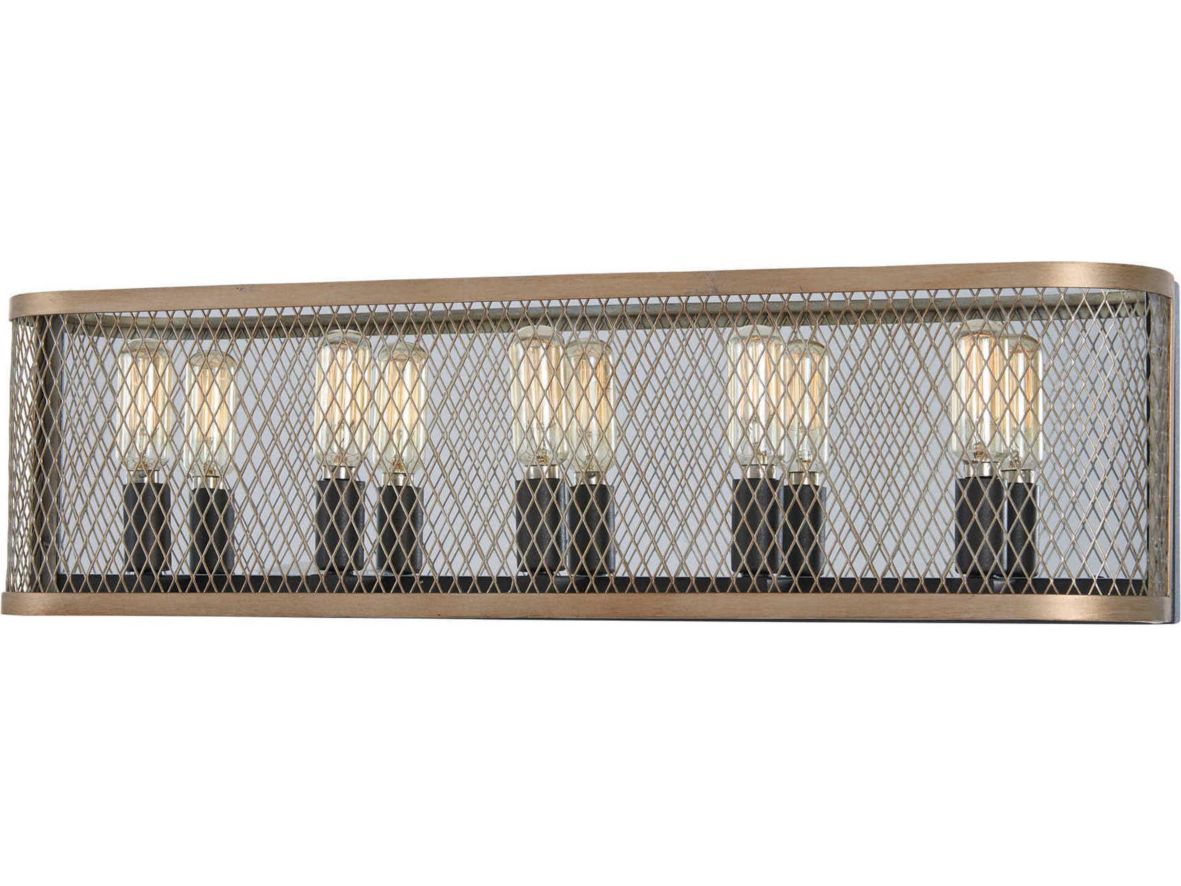 Marsden Commons 5-Light Smoked Iron Aged Gold Black Vanity Light