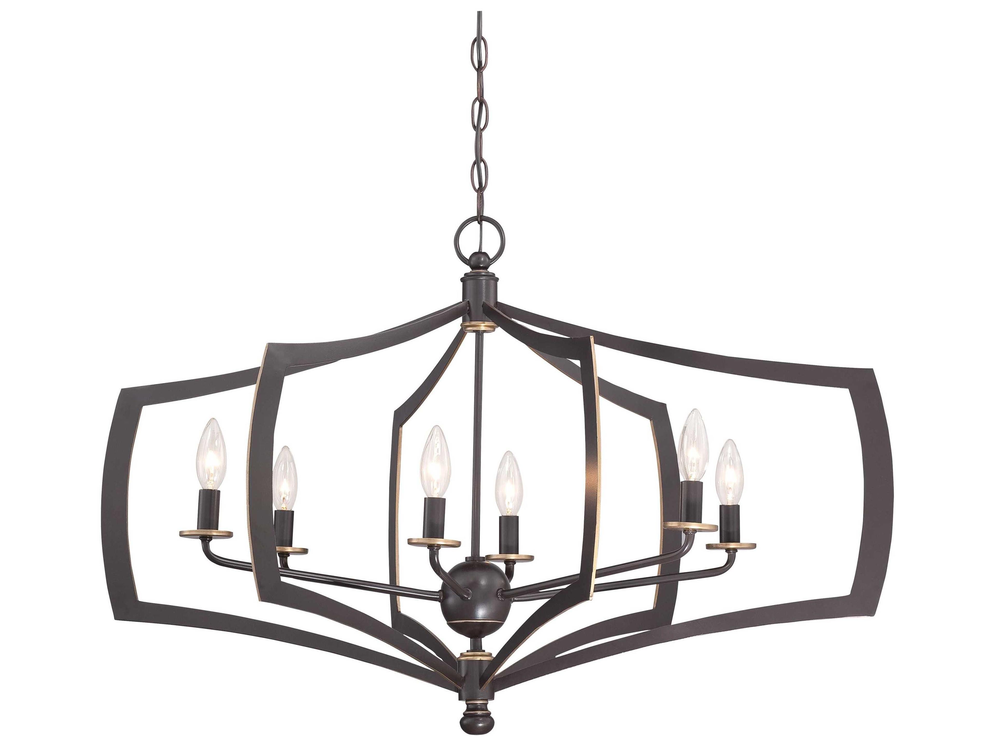Middletown 6-Light Downton Bronze Gold Candelabra Chandelier