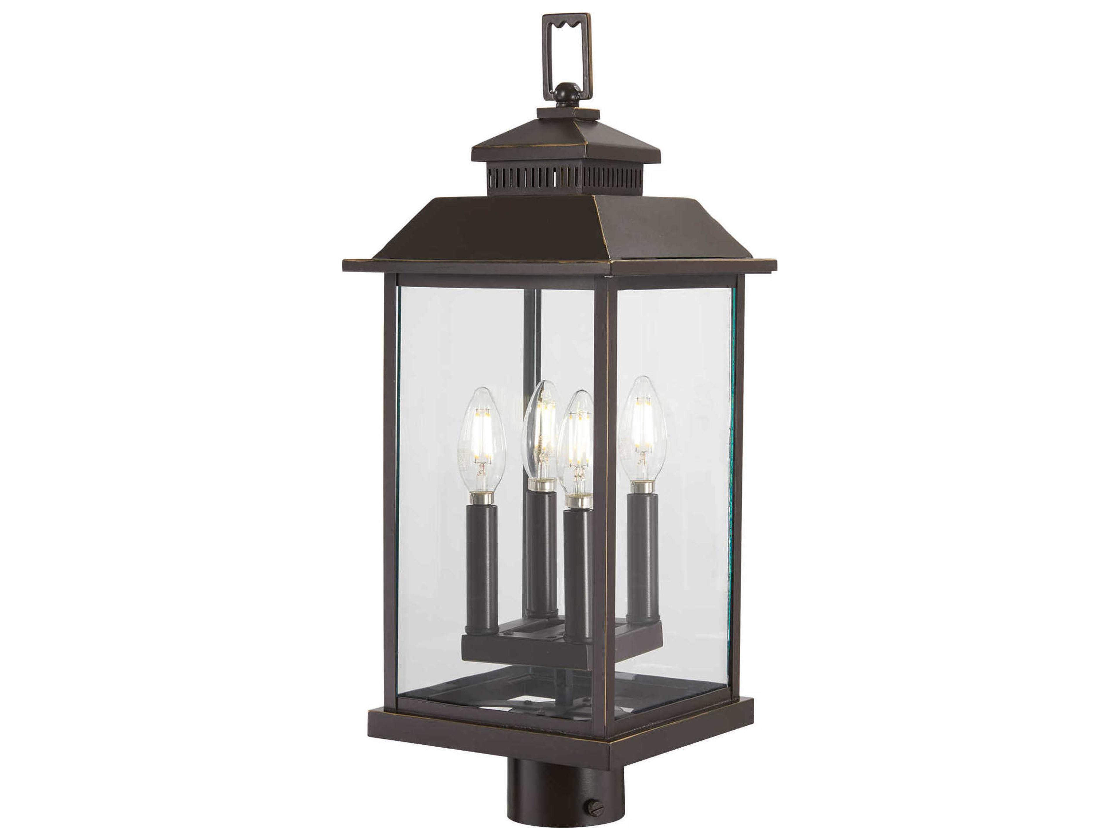Miners Loft Glass Outdoor Post Light