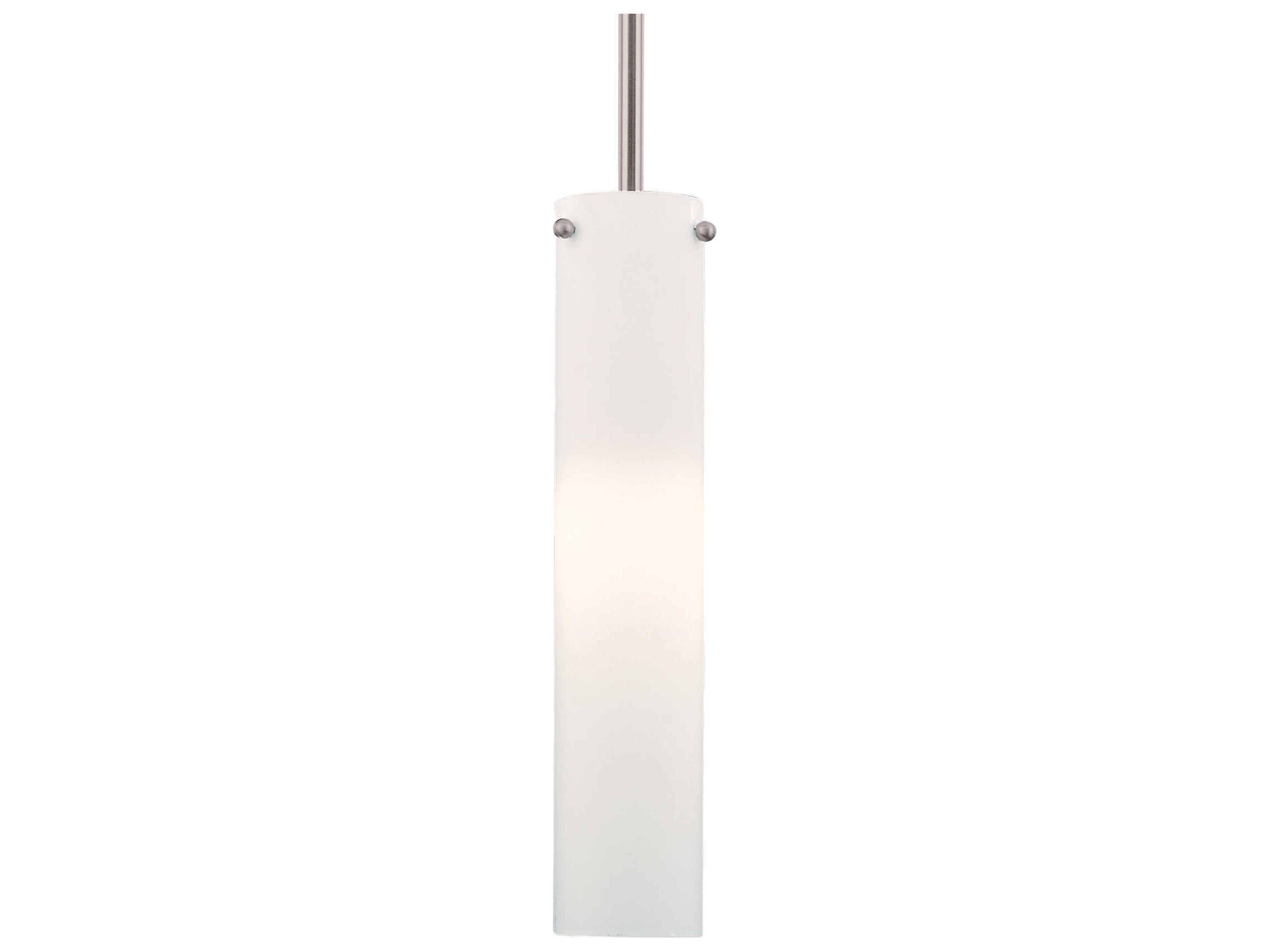 1-Light Brushed Nickel Glass Cylinder Linear Mini Pendant