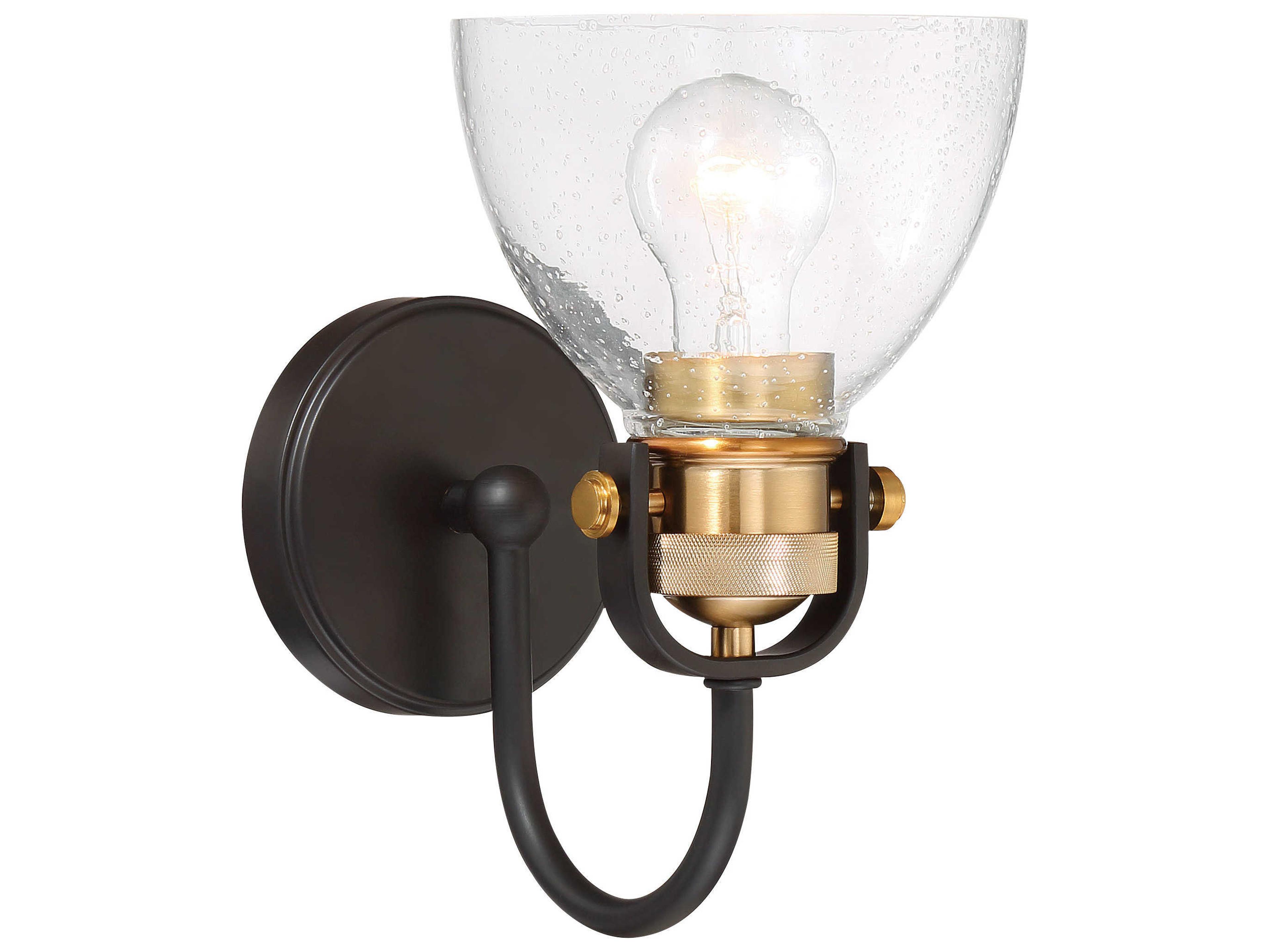 Monico 1-Light Painted Bronze Natural Brush Glass Wall Sconce