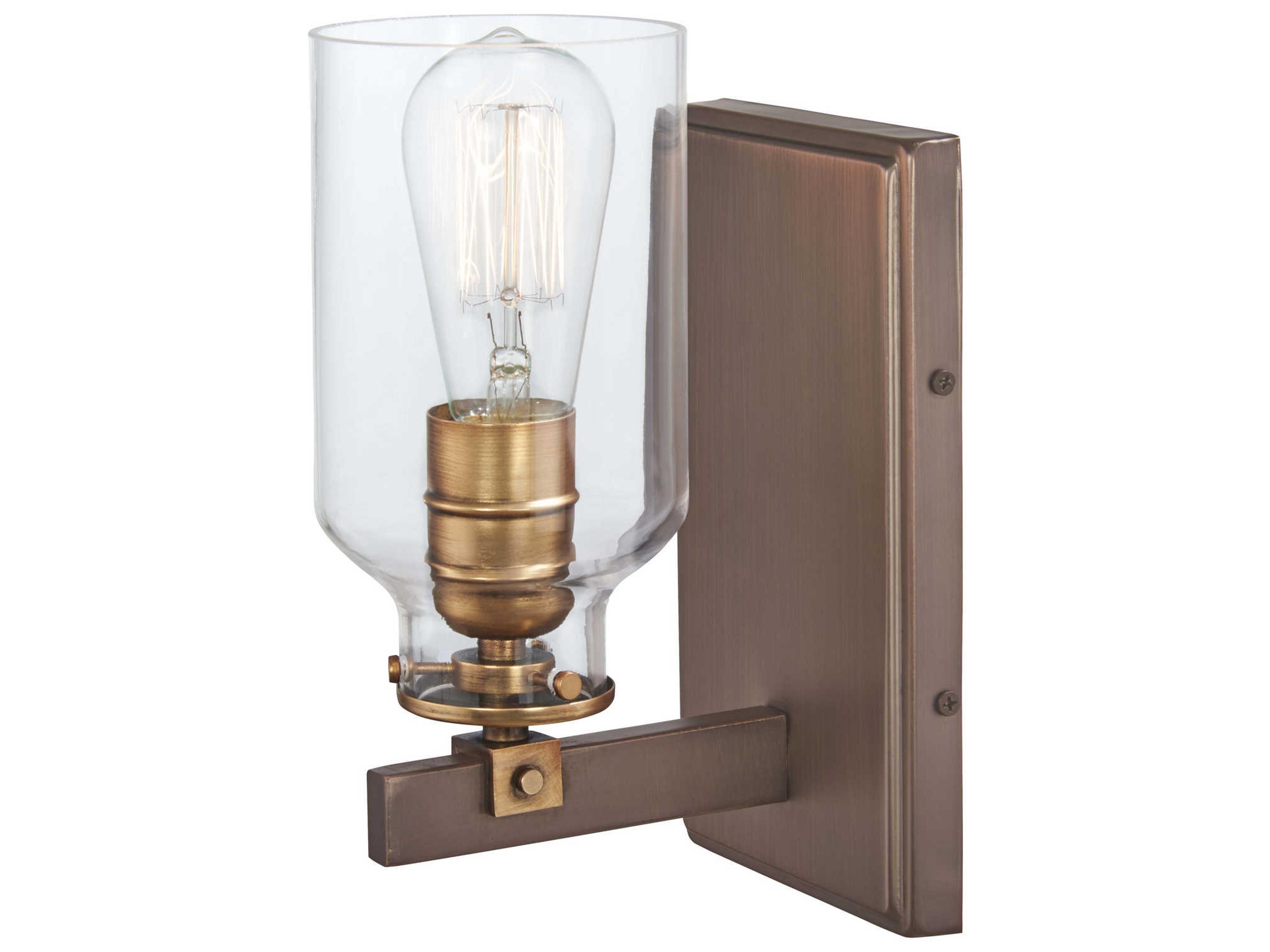 Morrow 1-Light Bronze Glass Wall Sconce