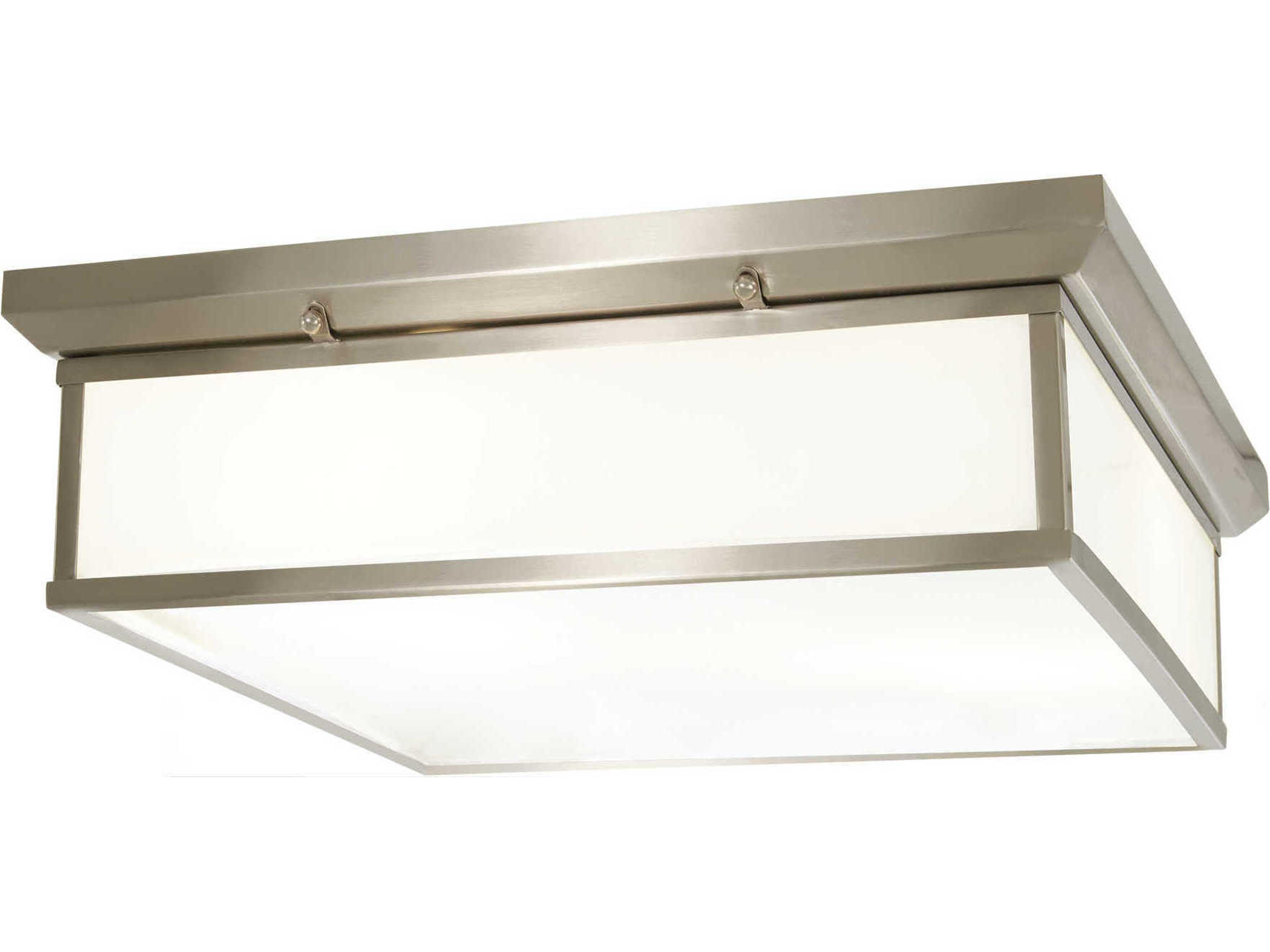 Mount 1-Light Brushed Nickel Glass LED Geometric Flush