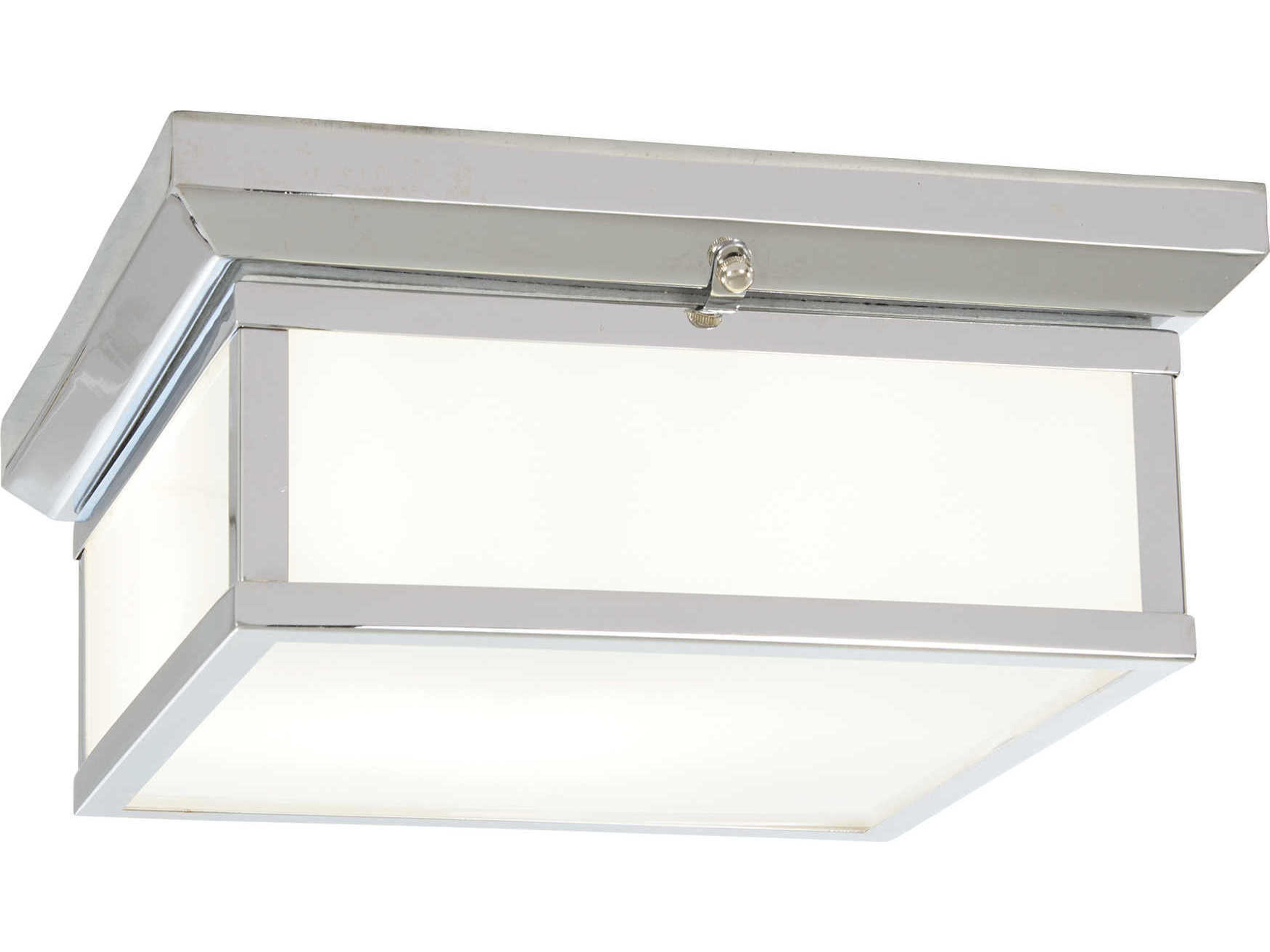 Mount 2-Light Chrome Glass Flush