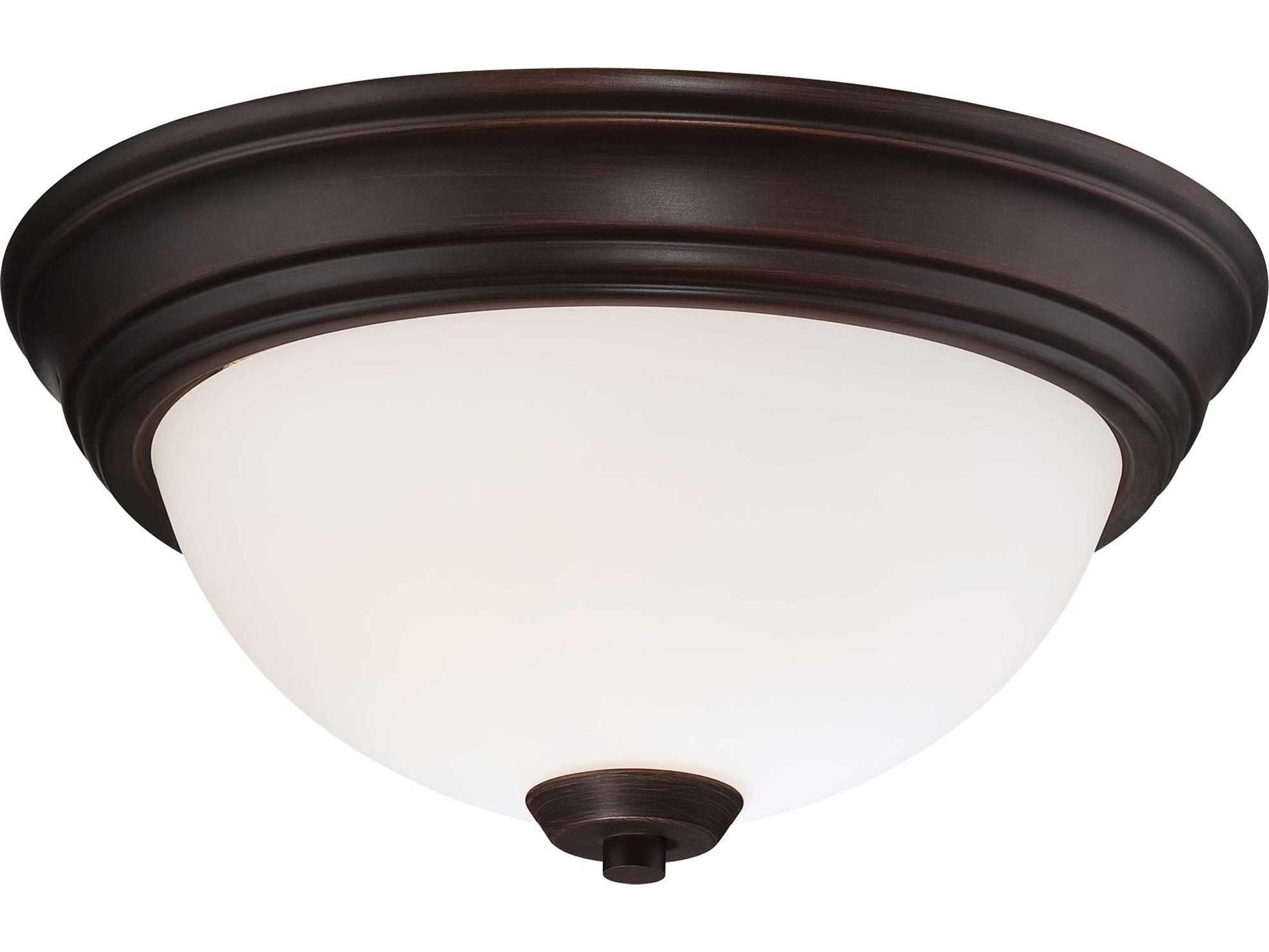 Overland Park Vintage Bronze Glass Bowl Flush Mount