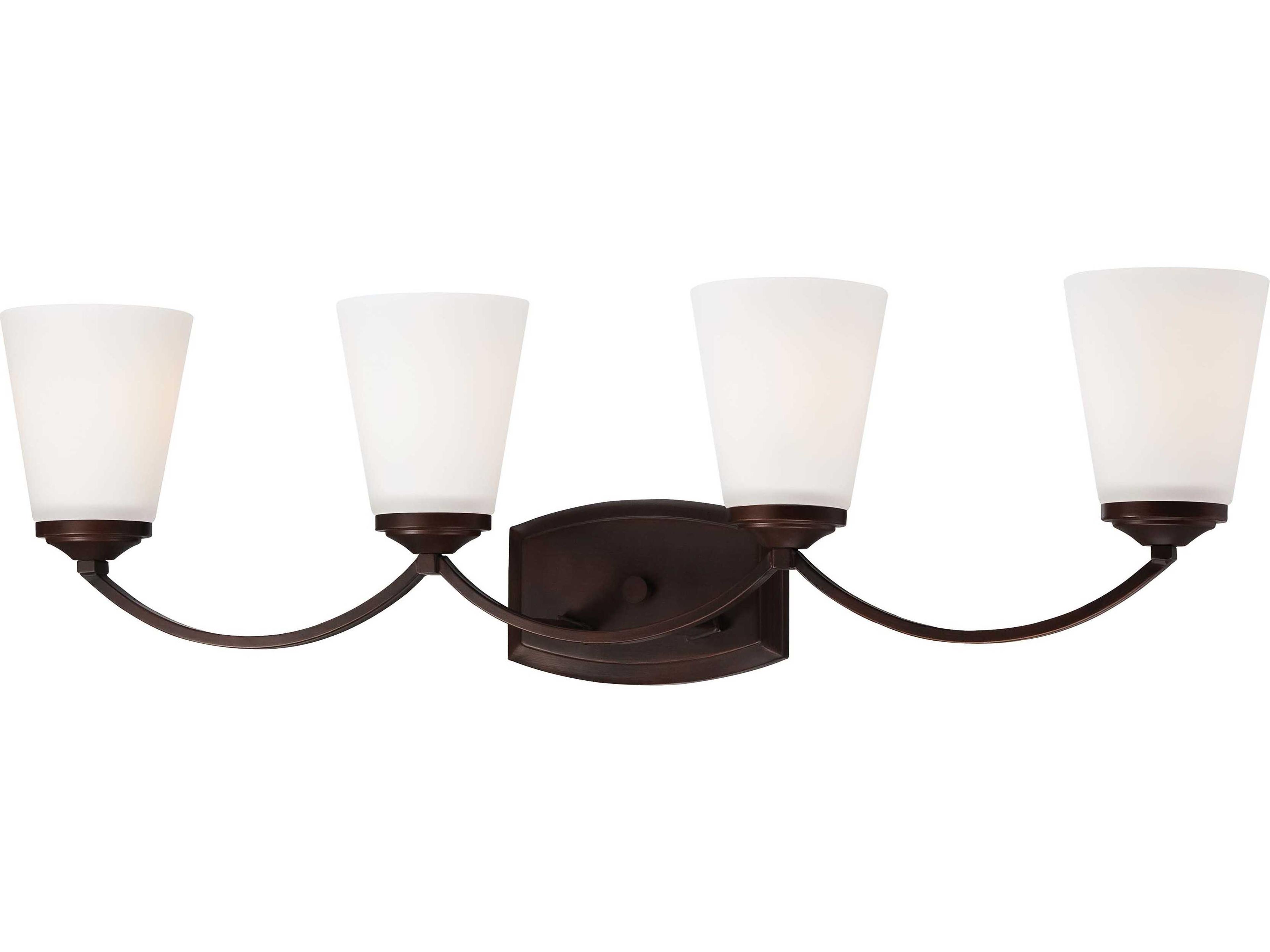 Overland Park 4-Light Vintage Bronze Glass Vanity Light