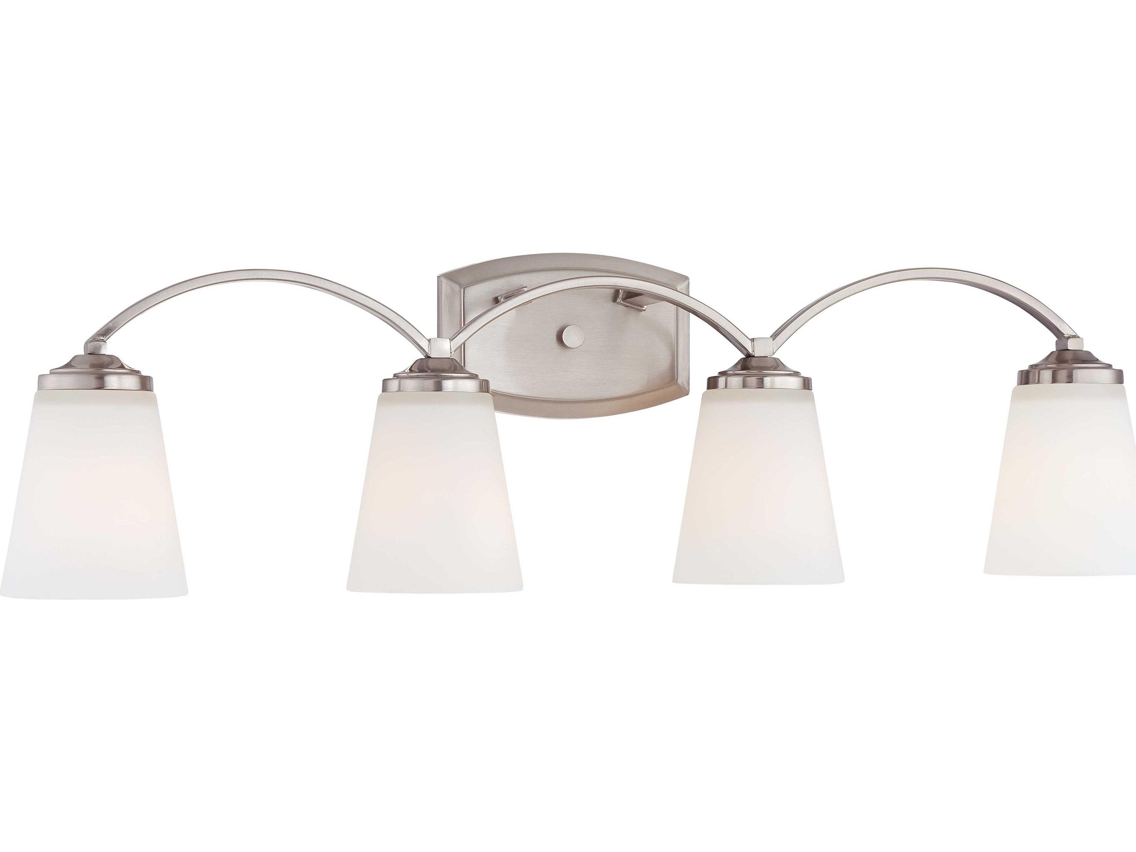 Overland Park 4-Light Brushed Nickel Glass Vanity Light