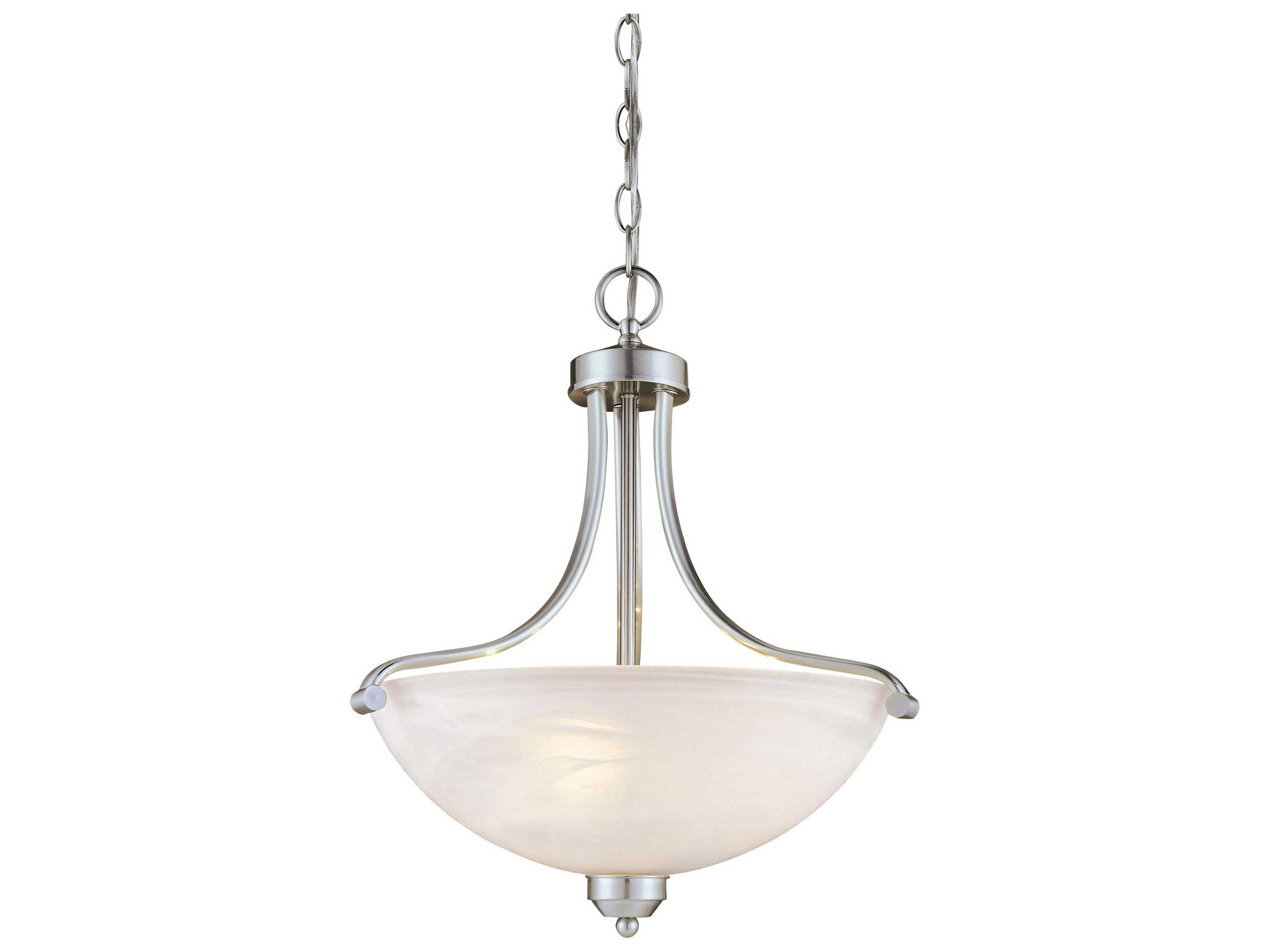 Paradox 3-Light Brushed Nickel Glass Bowl Pendant