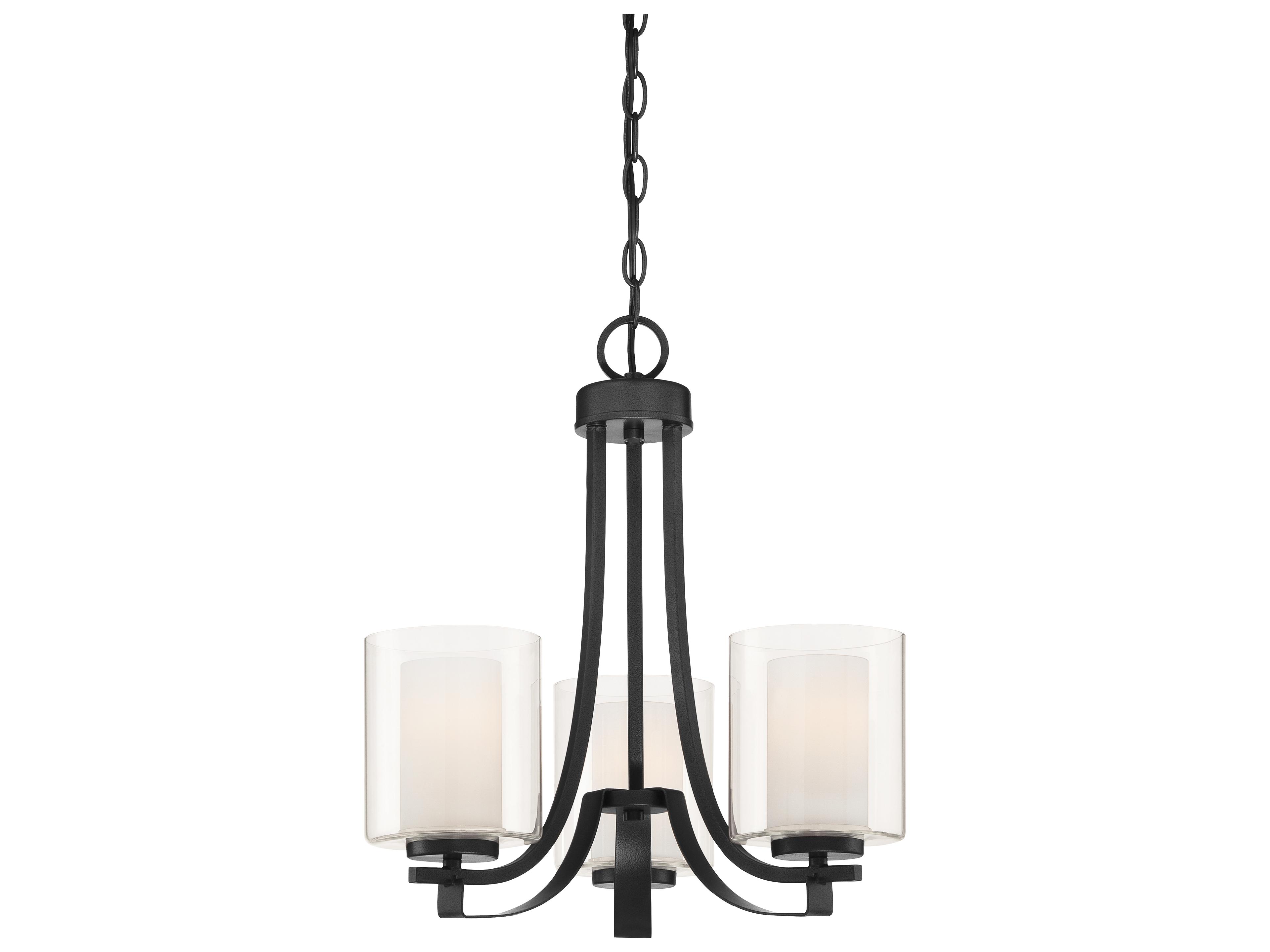 Parsons Studio 3-Light Sand Coal Black Glass Cylinder Linear Chandelier