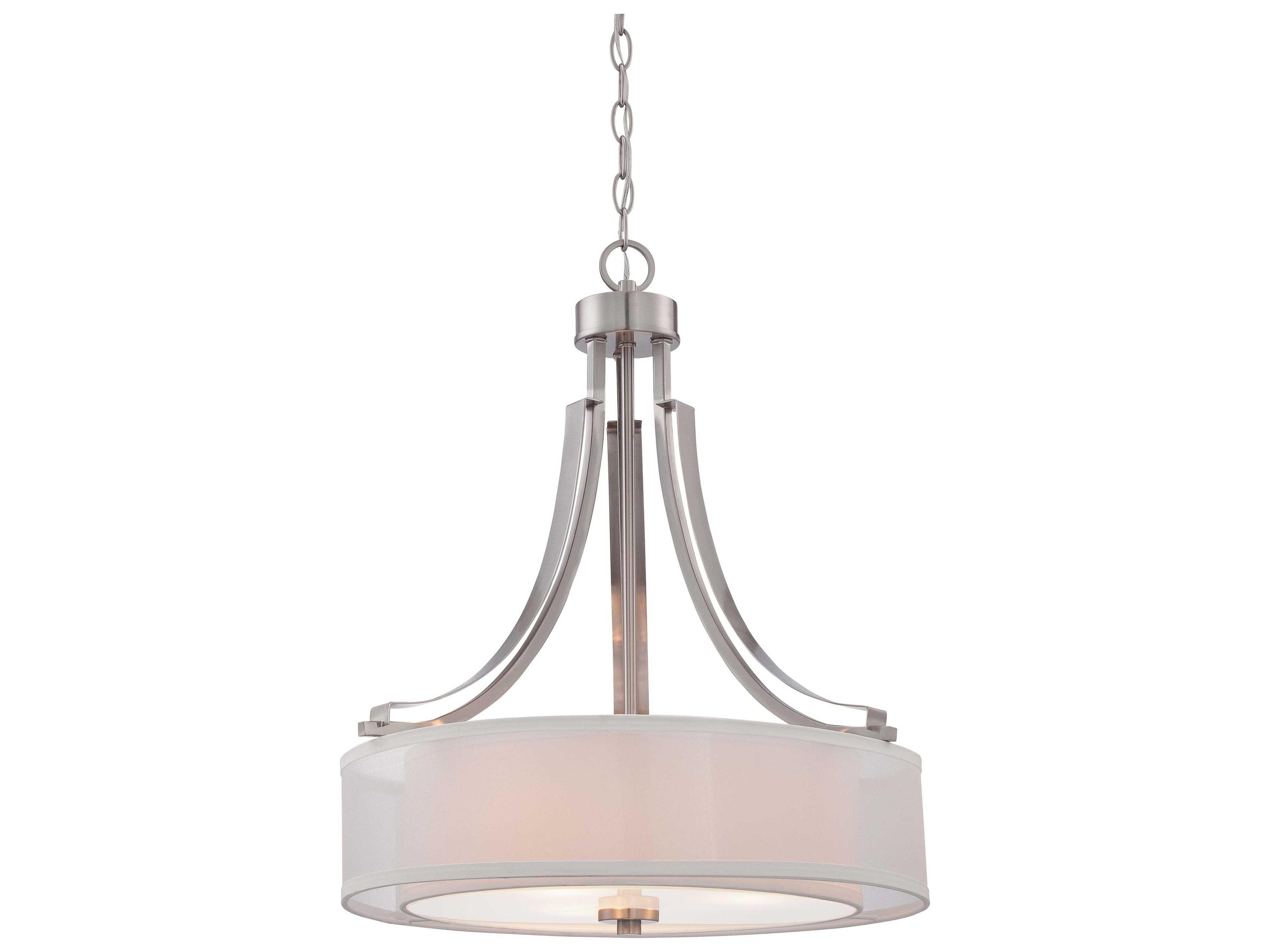 Parsons Studio 3-Light Brushed Nickel Drum Pendant