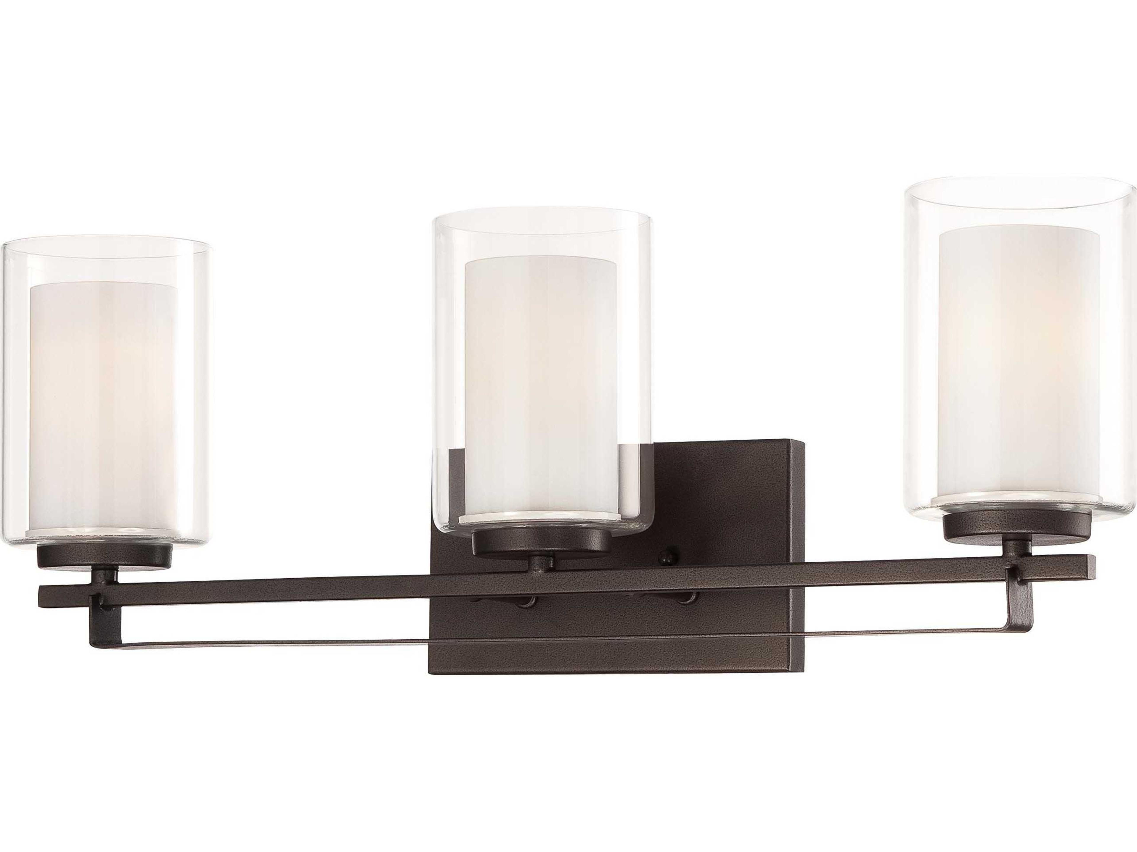 Parsons Studio Smoked Iron Black Glass LED Vanity Light