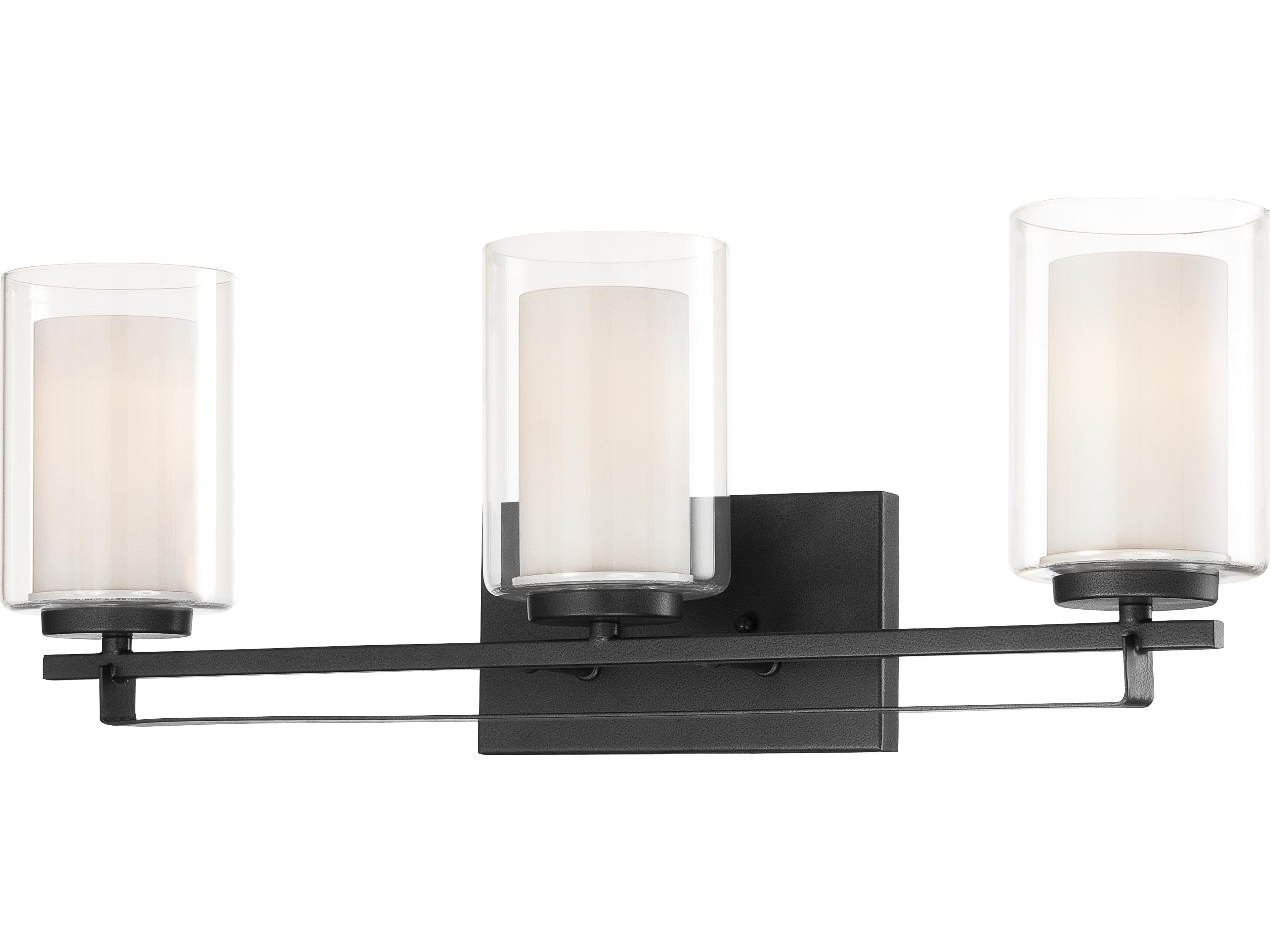 Parsons Studio 3-Light Sand Coal Black Glass Vanity Light