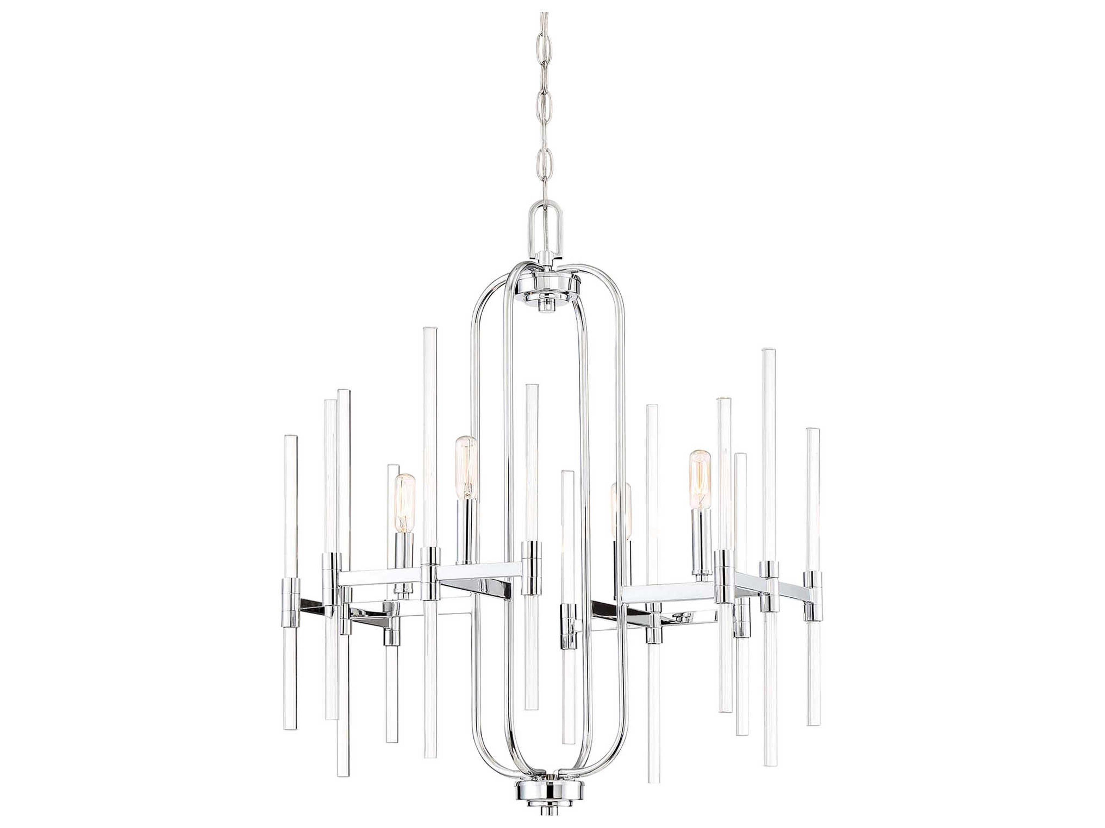 Pillar 4-Light Chrome Linear Sputnik Chandelier