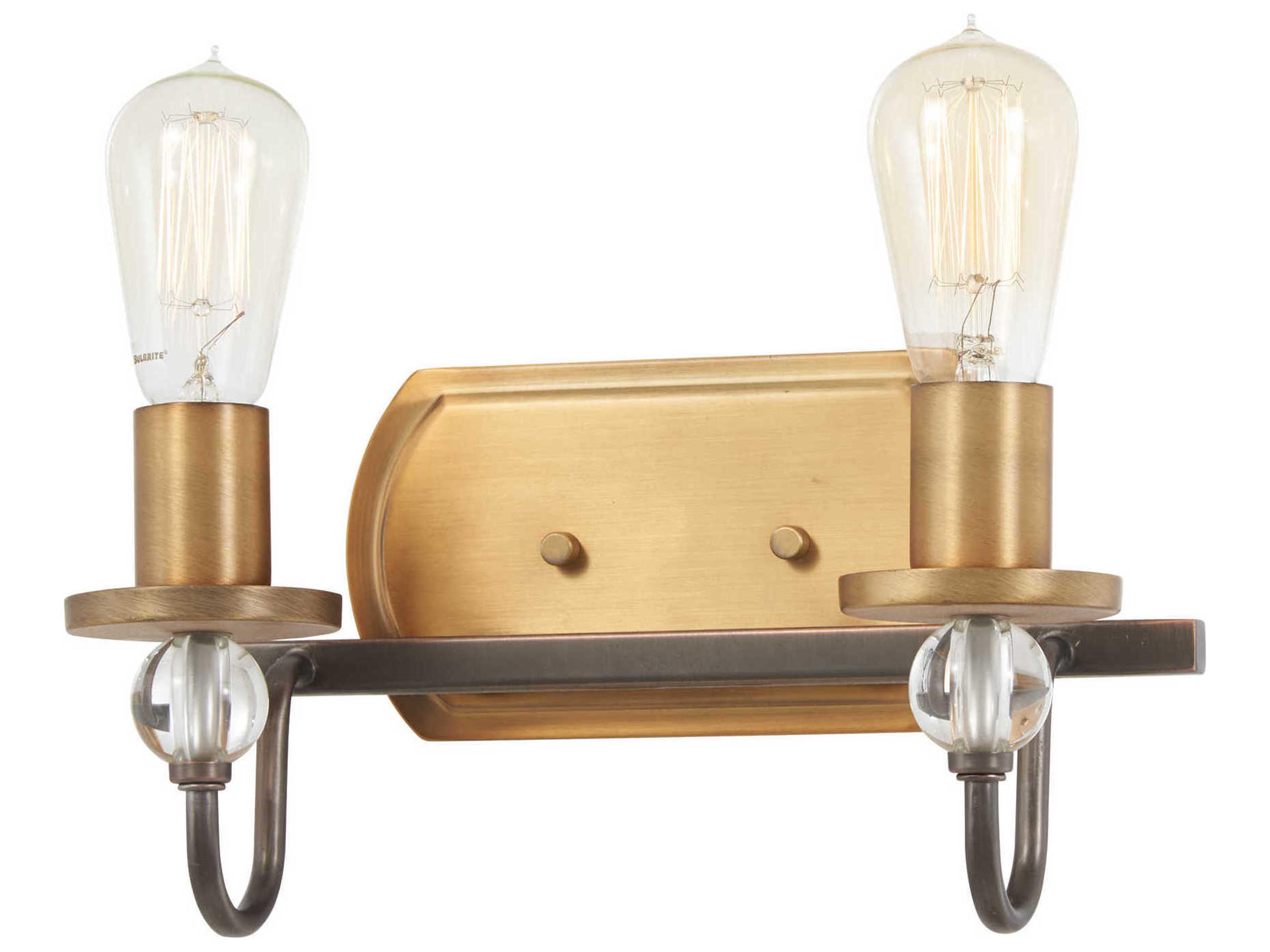 Safra 2-Light Harvard Court Bronze Natural Vanity Light