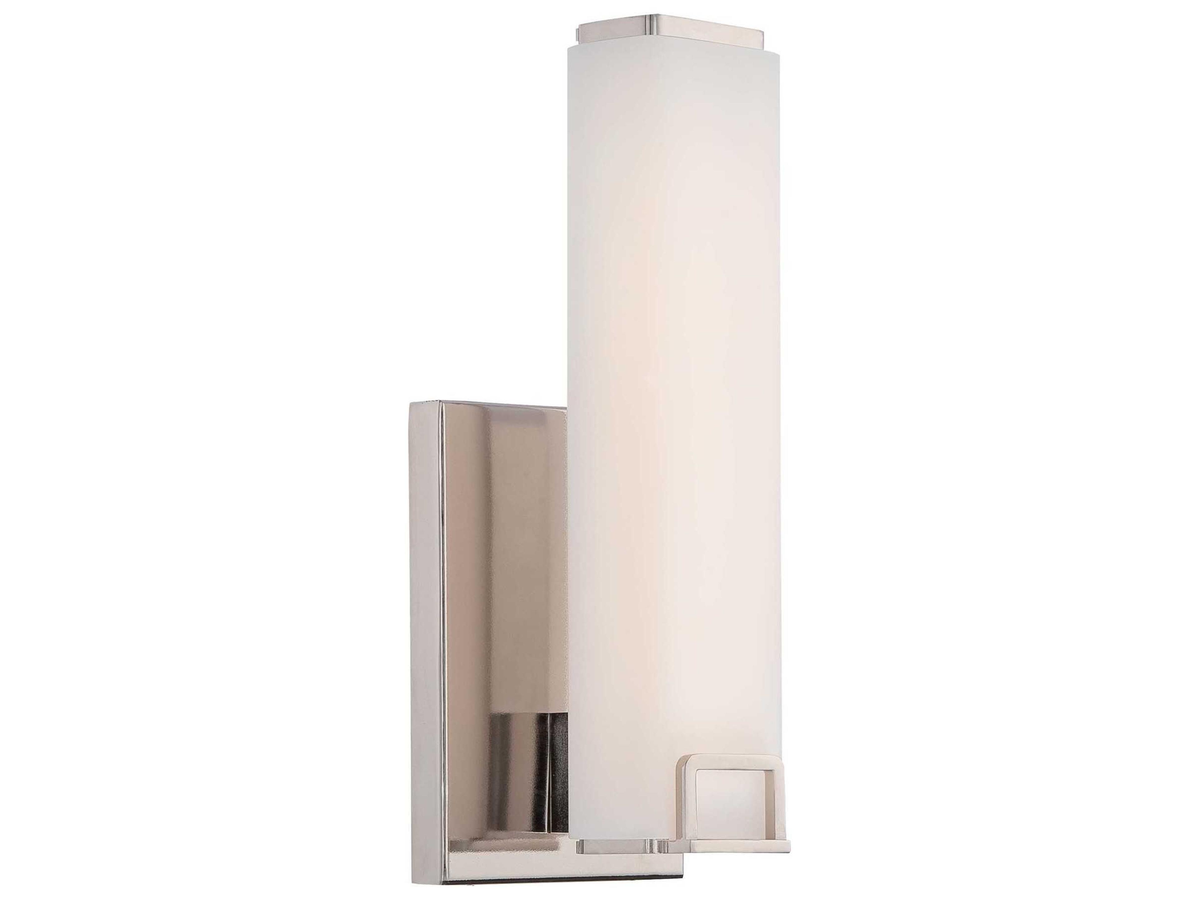 Square 1-Light Polished Nickel Glass LED Wall Sconce