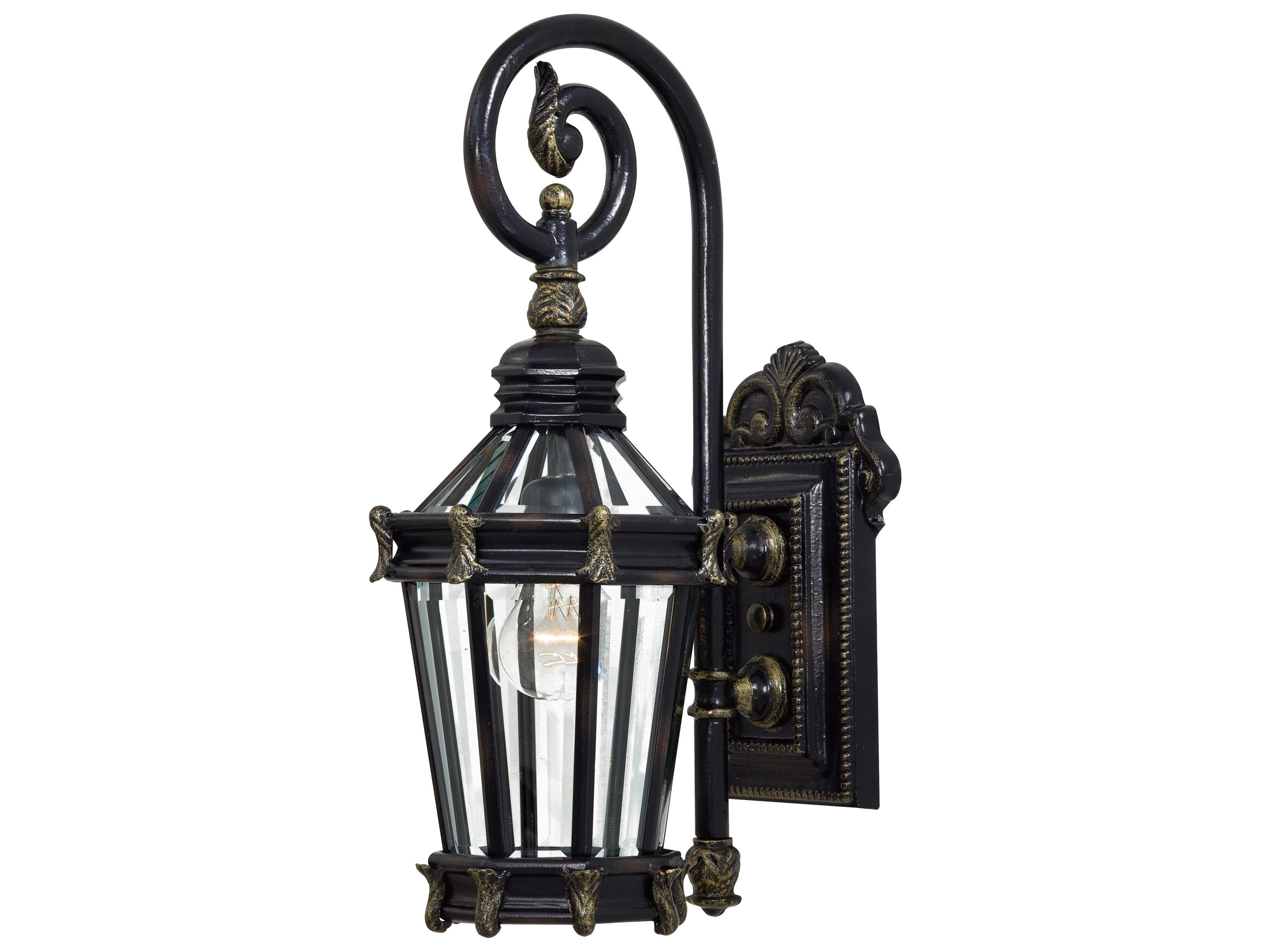 Stratford Hall Heritage with Gold Highlights Glass Outdoor Wall Light