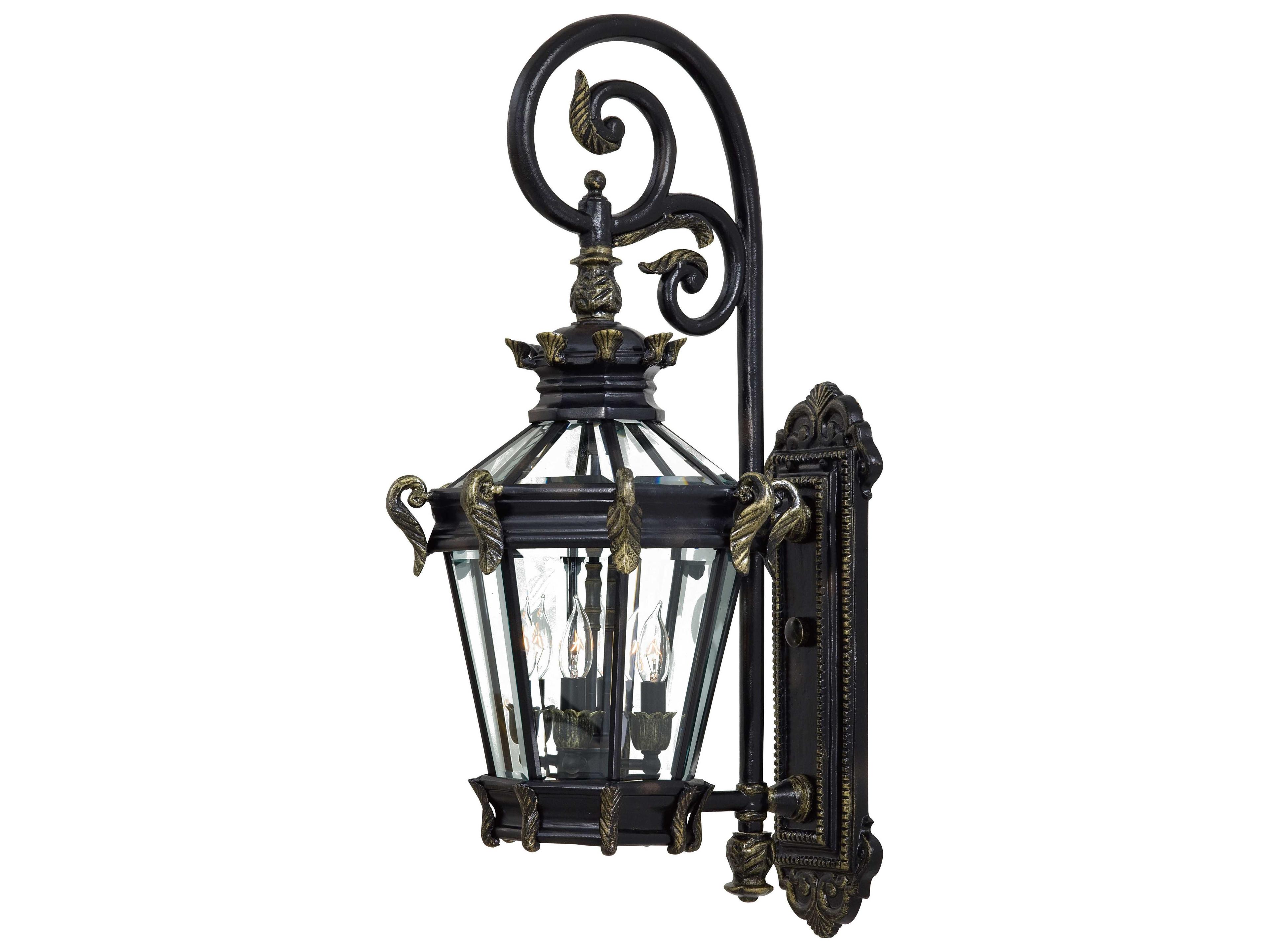 Stratford Hall Heritage with Gold Highlights Glass Outdoor Wall Light