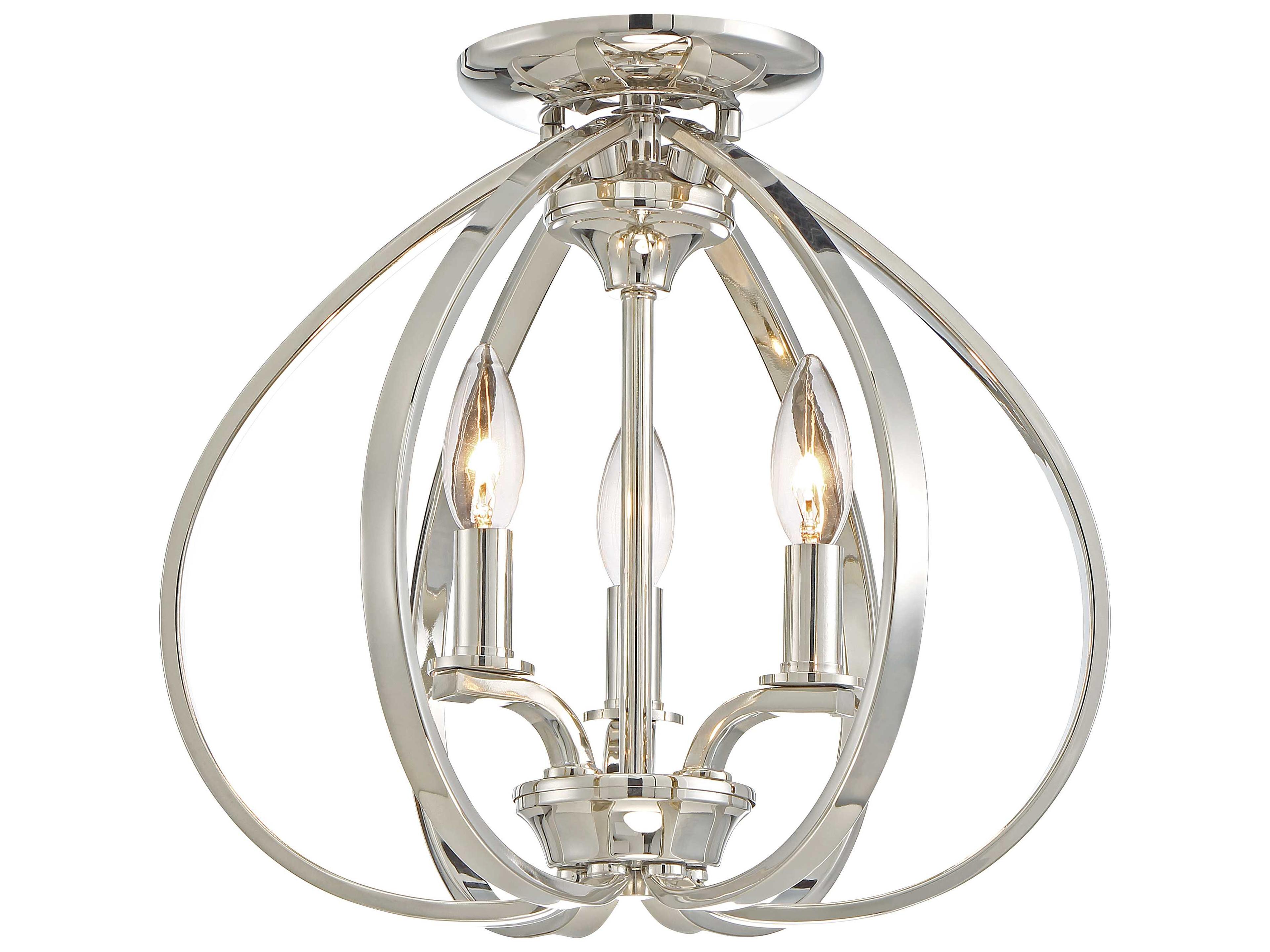 Minka Lavery Tilbury Polished Nickel Linear Semi Flush Mount