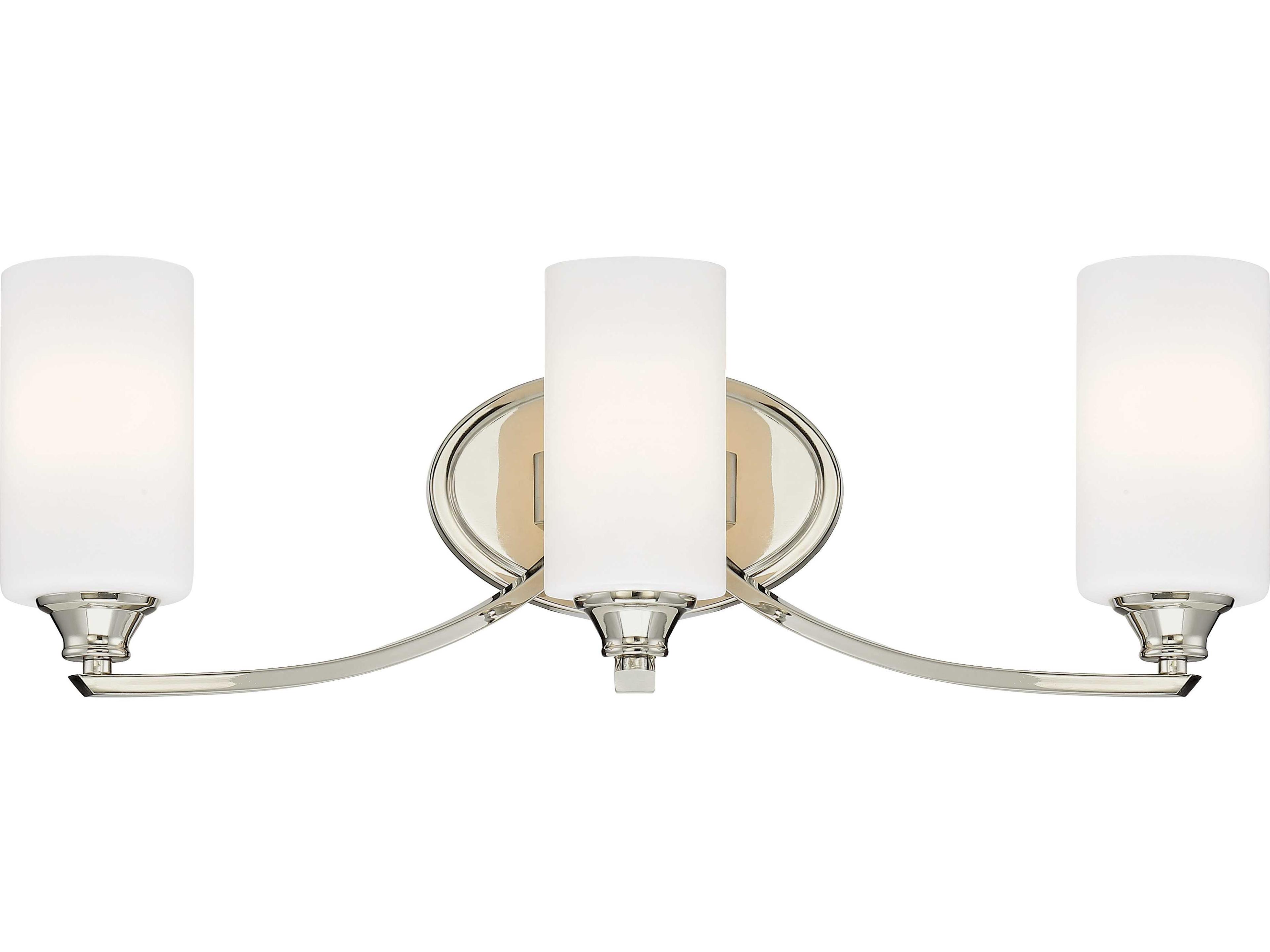 Tilbury 3-Light Polished Nickel Glass Vanity Light