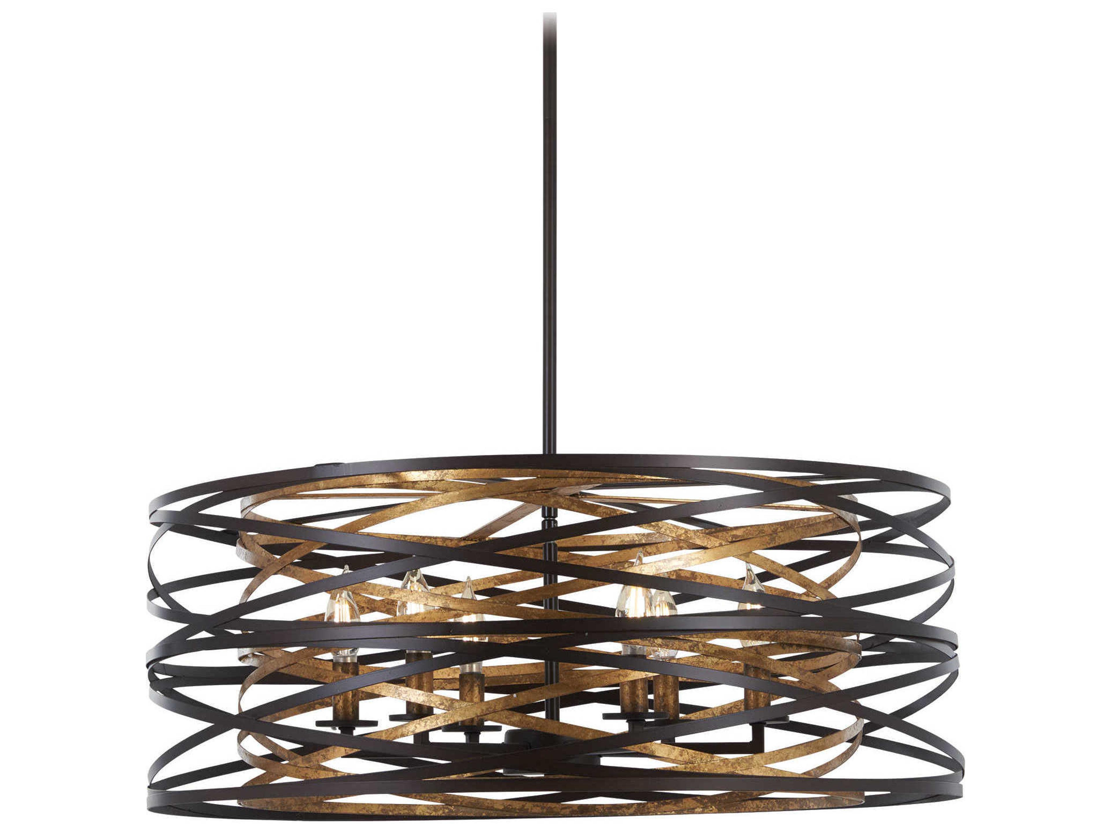 Vortic Flow 6-Light Pendant in Dark Bronze