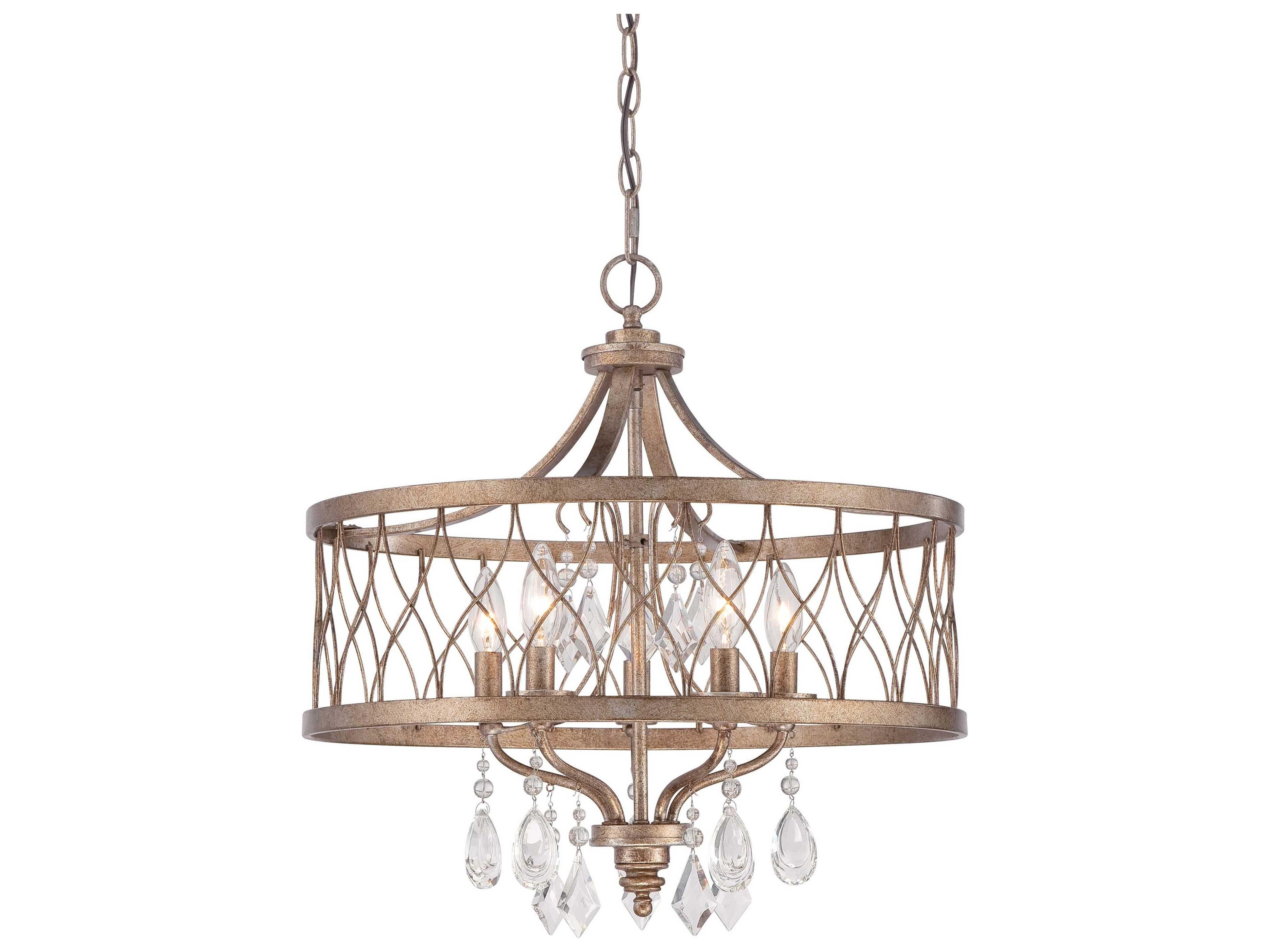West Liberty 5-Light Chandelier in Olympus Gold with Crystal Accents