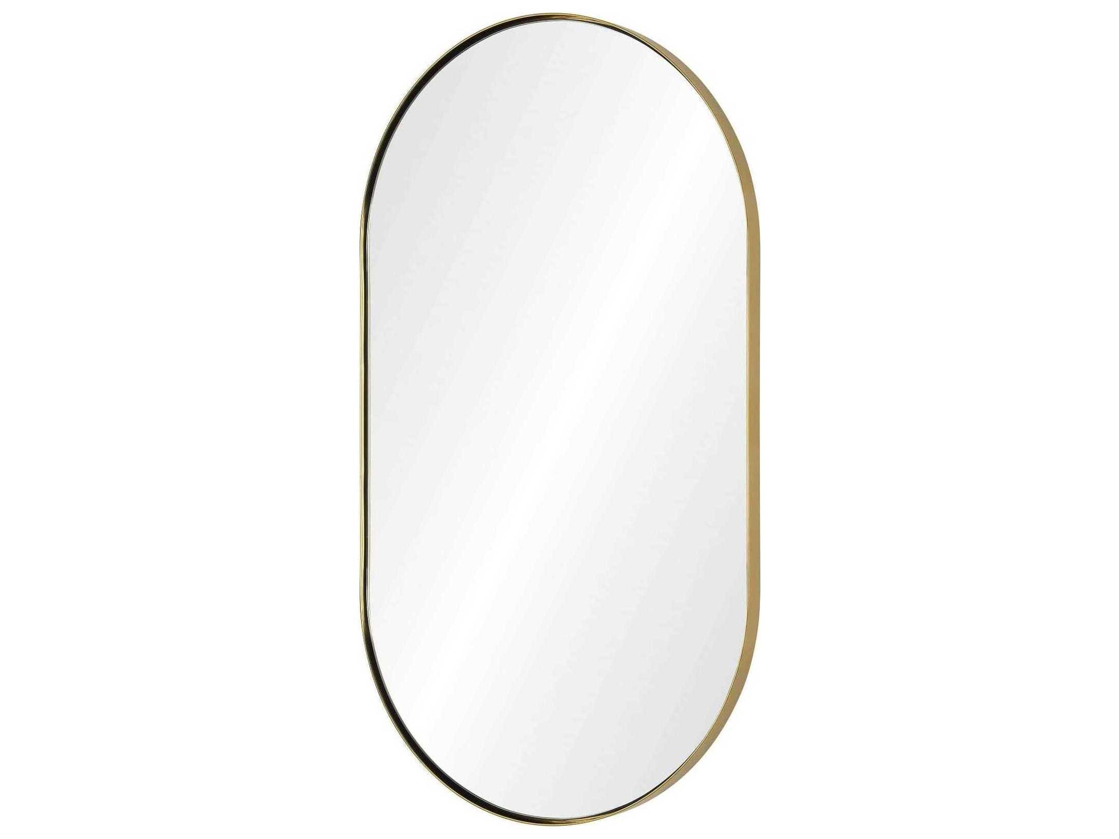 Burnished Brass Oval Wall Mirror