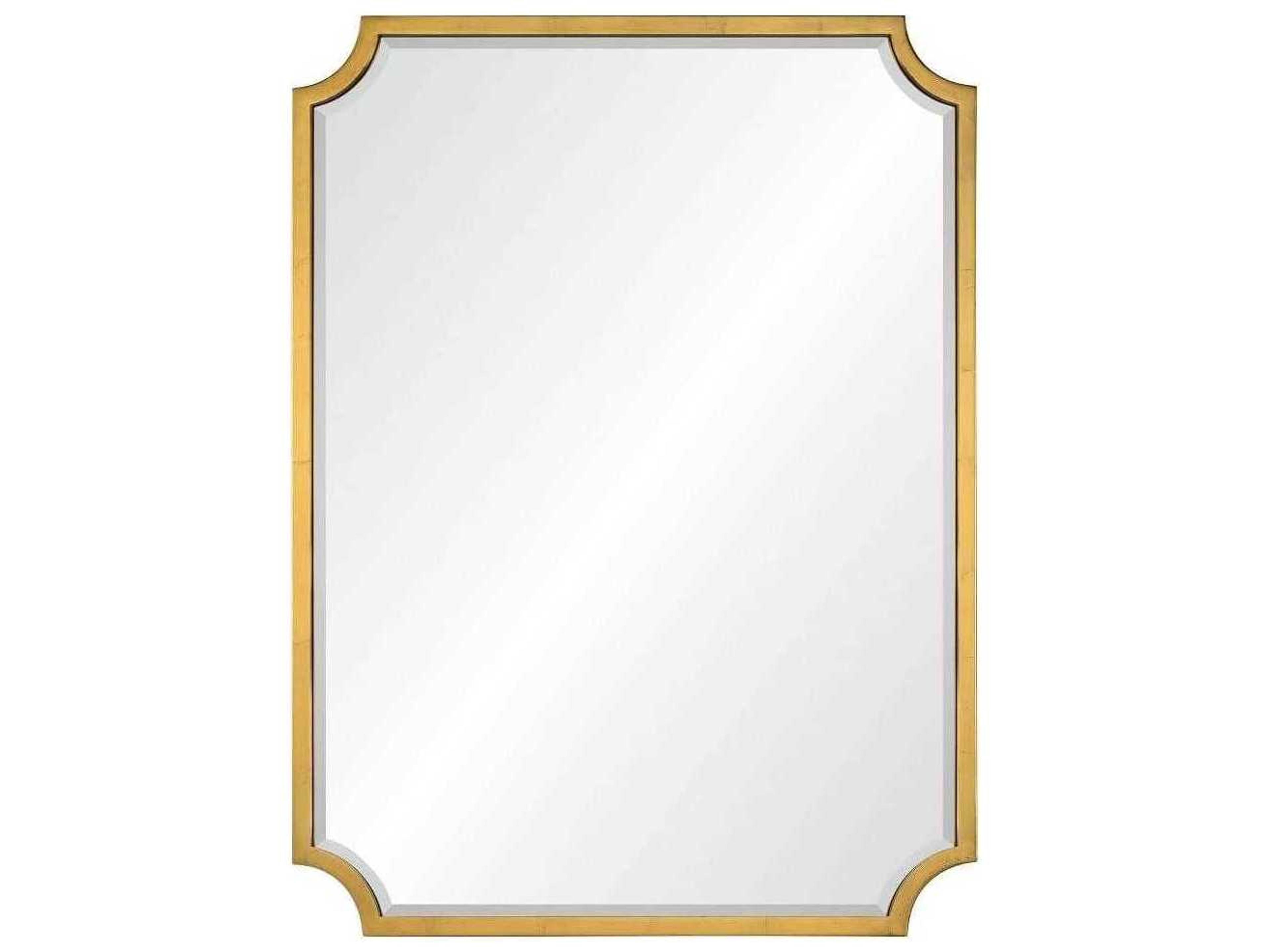 Burnished Gold Leaf Rectangular Wall Mirror