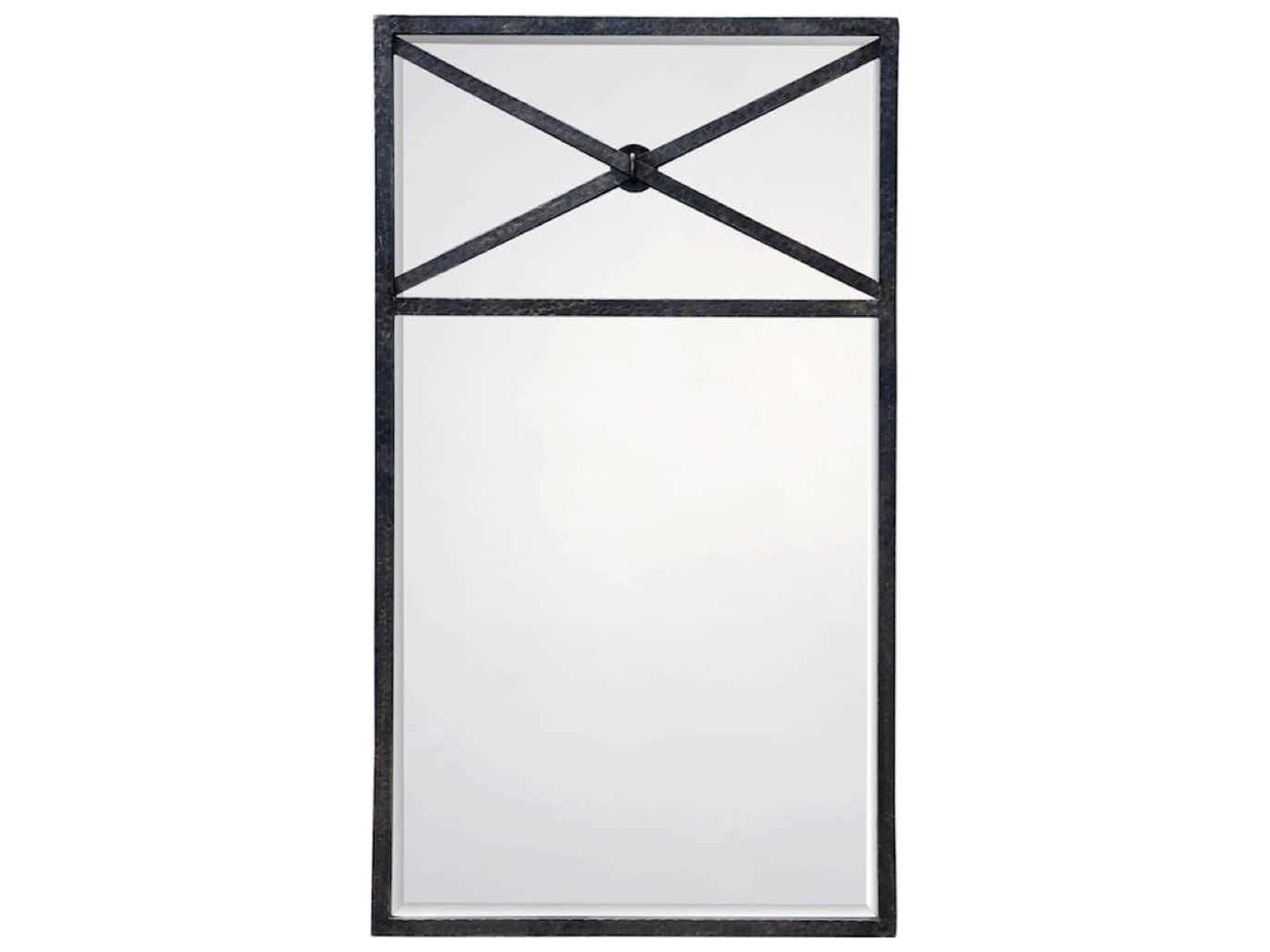 Michael S. Smith Burnished Iron Light Rectangular Wall Mirror