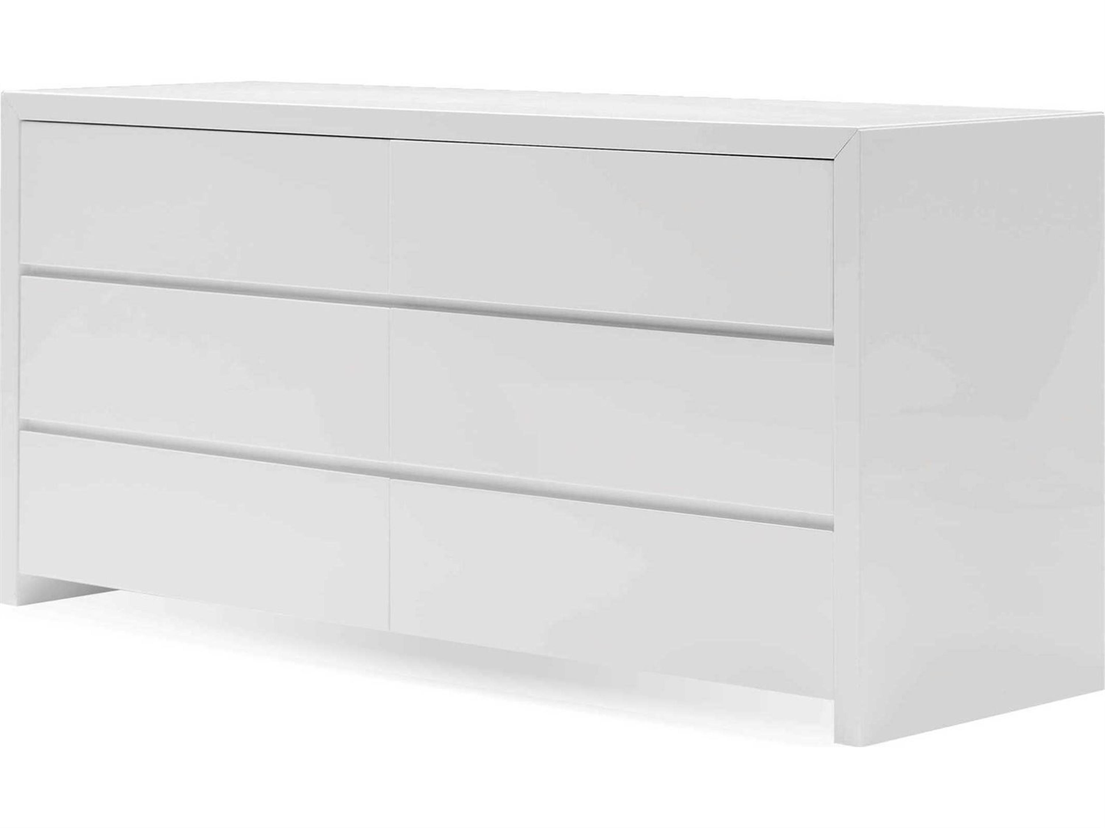Blanche Double Dresser High Gloss White Modern
