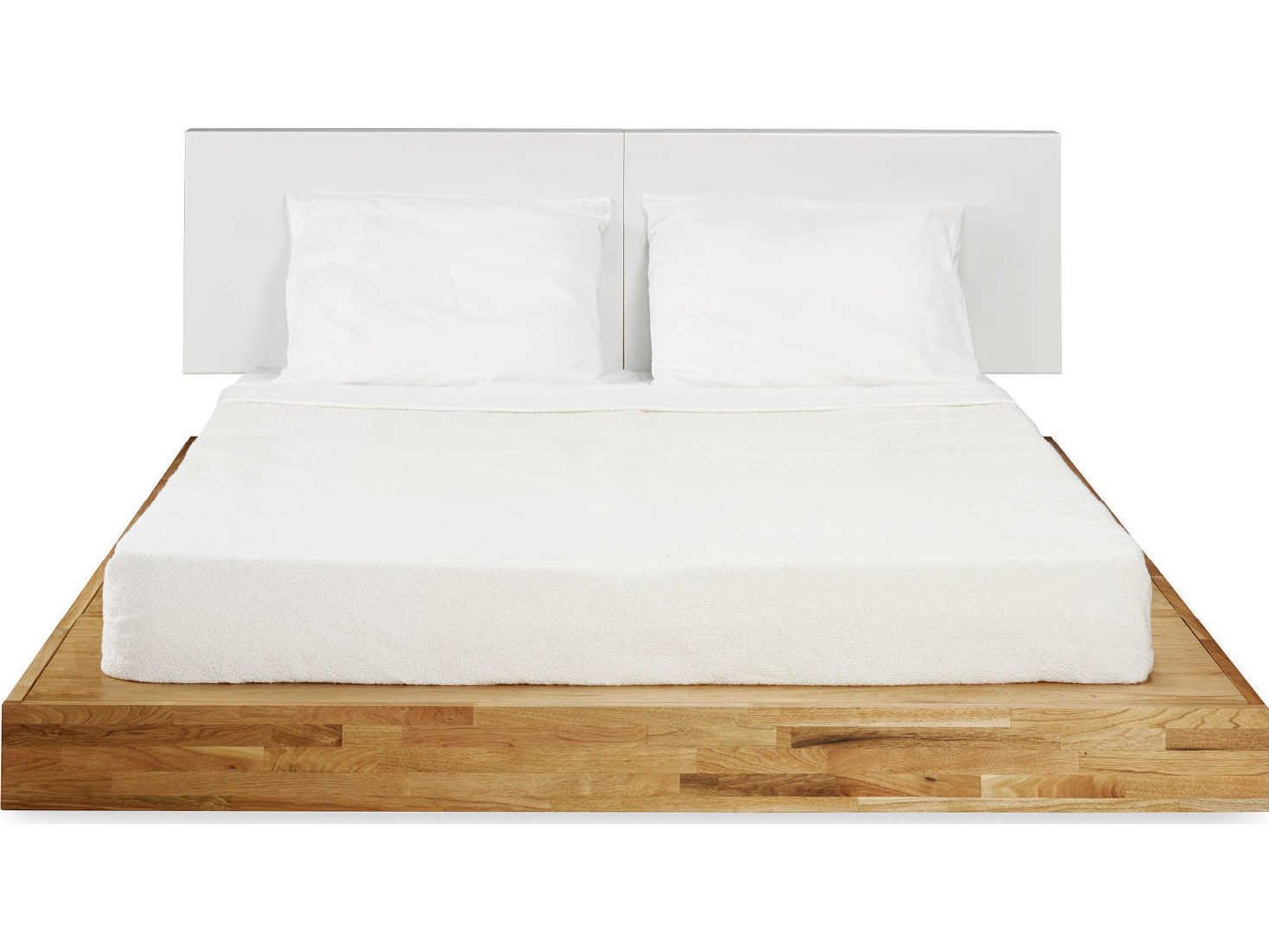 Mash Studios Natural Linseed Oil Brown Walnut Wood King Platform Bed