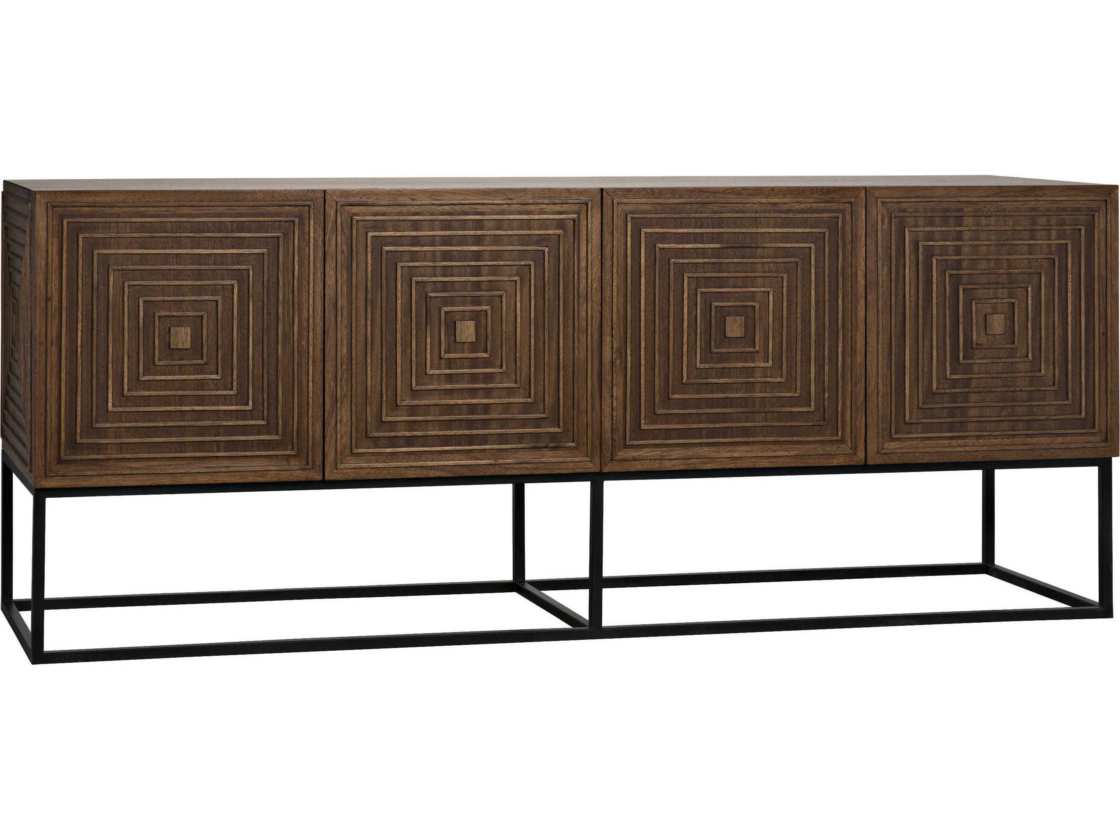 Noir 80" Walnut Wood Dark Sideboard
