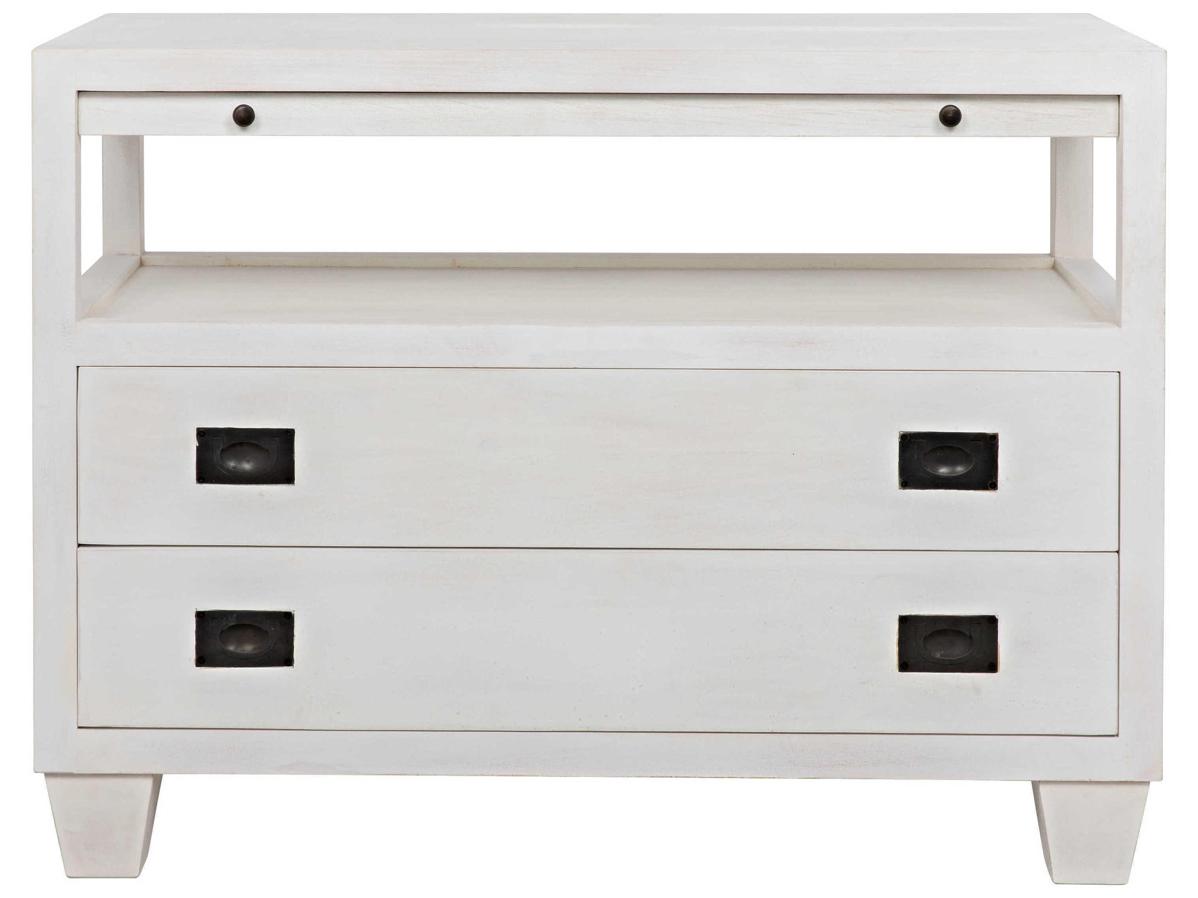 Bedroom Storage 2-Drawers Mahogany Wood Nightstand