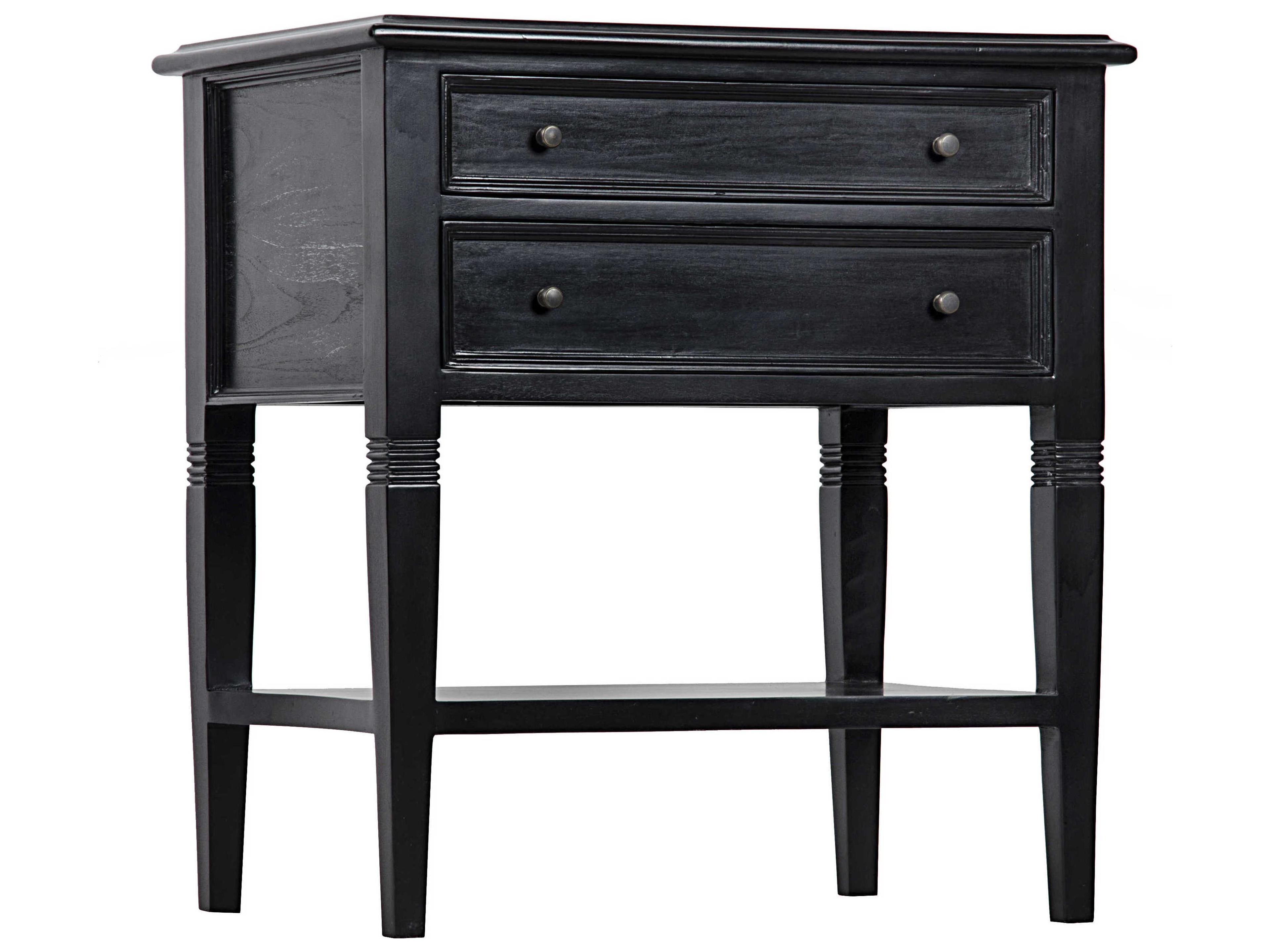 Oxford 2-Drawers Mahogany Wood Nightstand