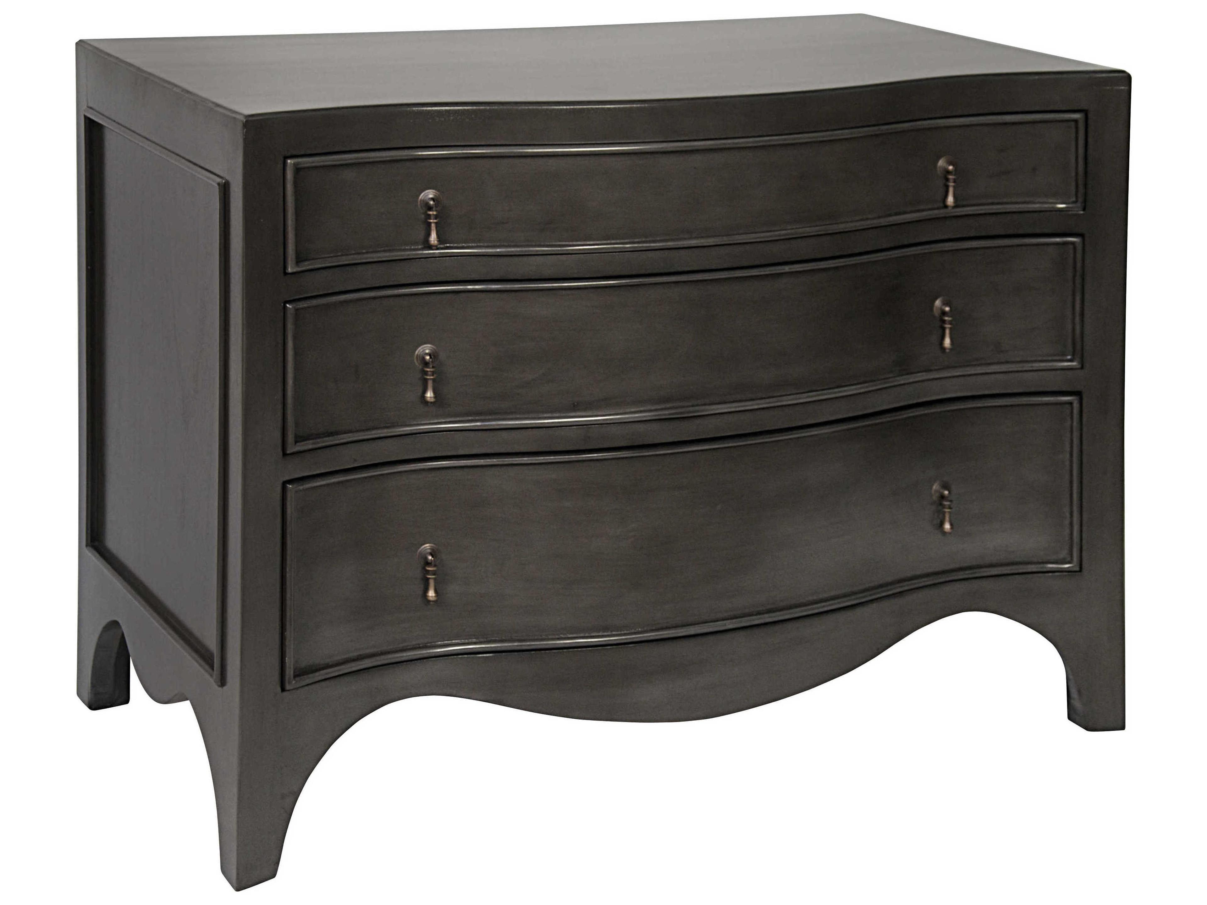 Bedroom Storage Brentford 3-Drawers Brown Mahogany Wood Dresser