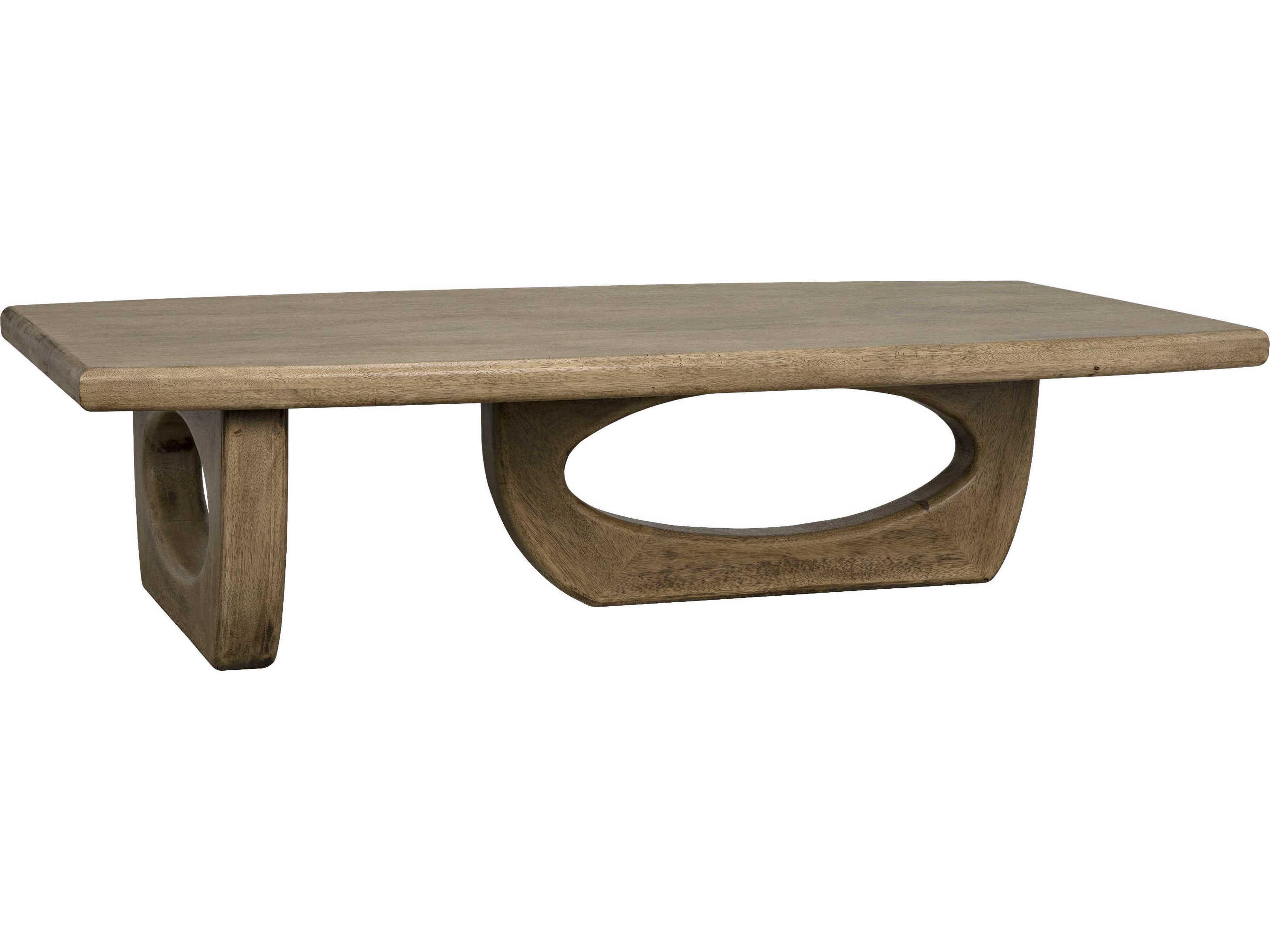 Rectangular Wood Bleached Walnut Coffee Table