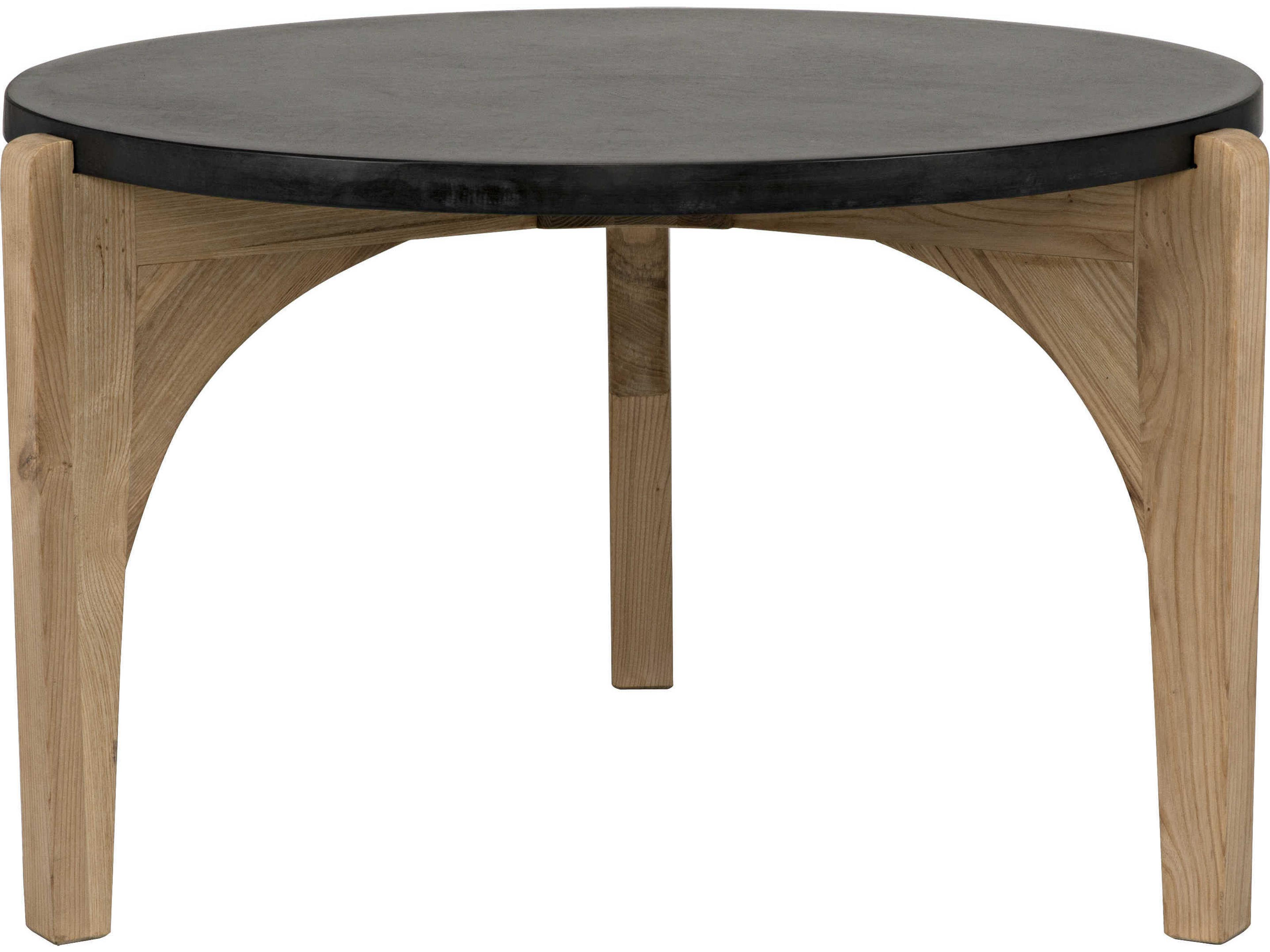 Noir Round Wood Waxed Coffee Table