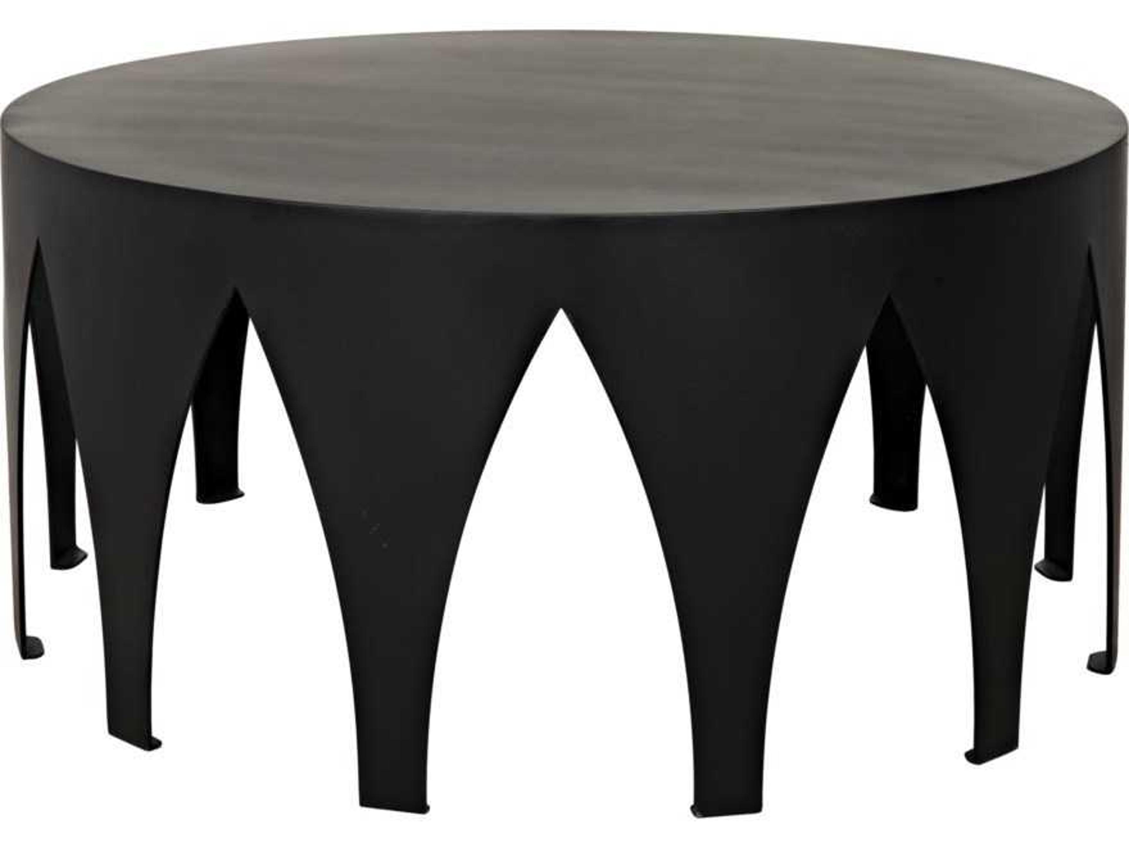 Noir Round Metal Black Coffee Table