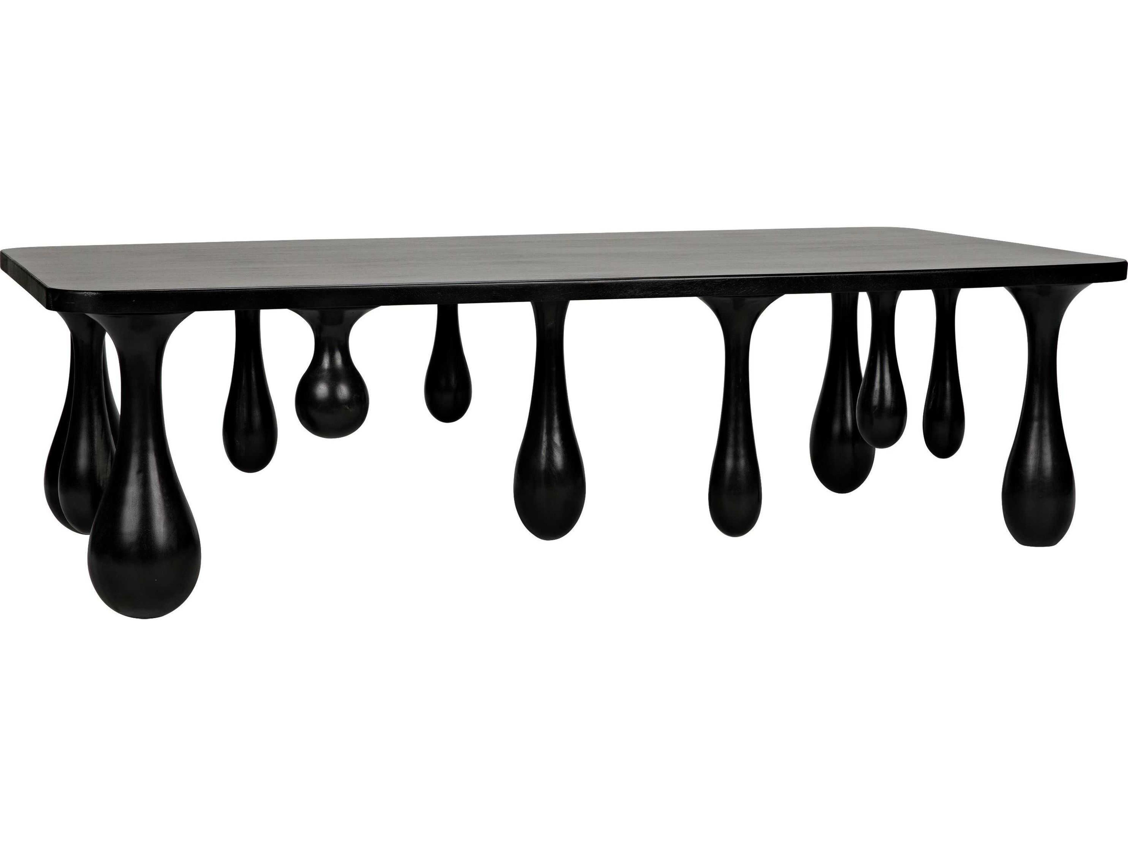 Rectangular Wood Hand Rubbed Black Coffee Table